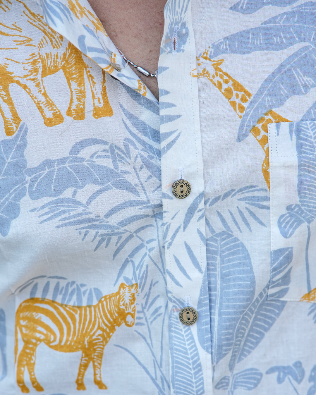 Yellow forest half sleeve Men's Shirt