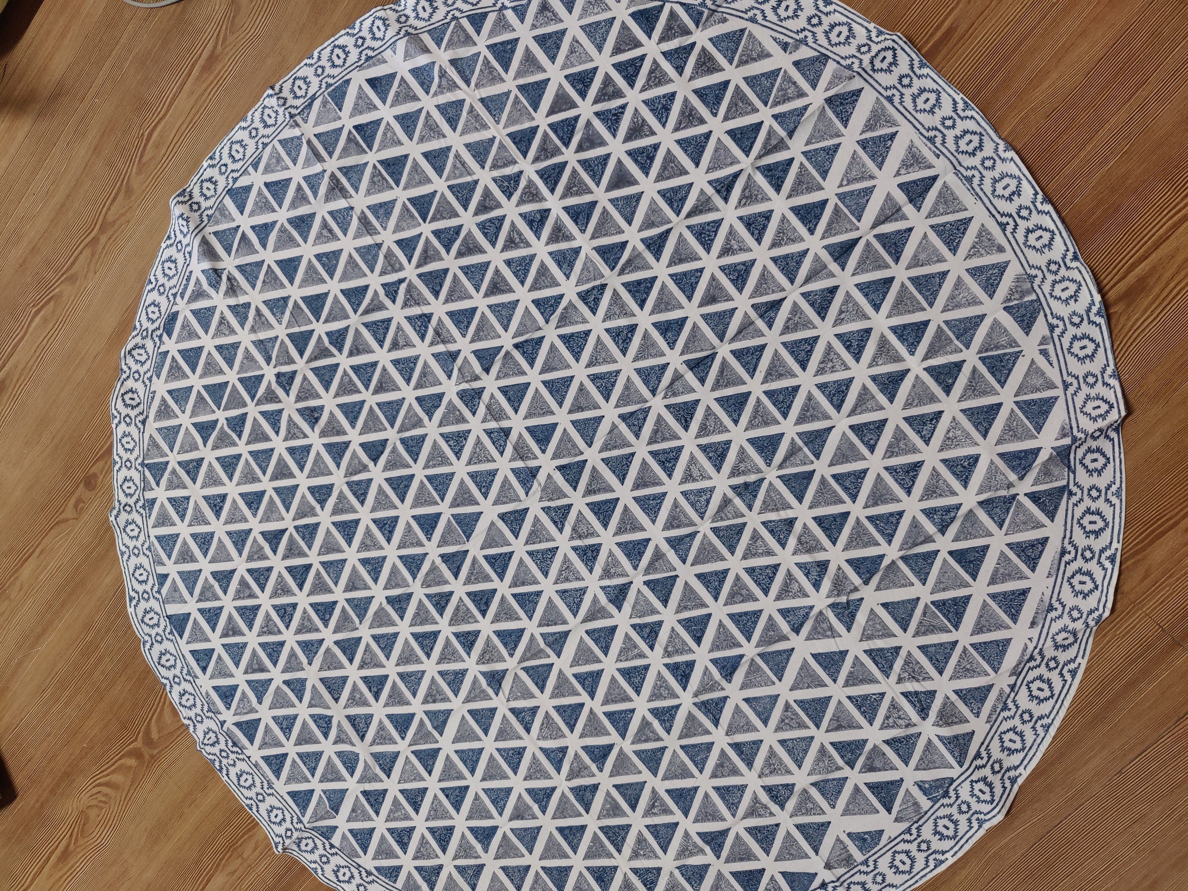 ROUND TABLE HANDBLOCK PRINTED TABLECLOTH