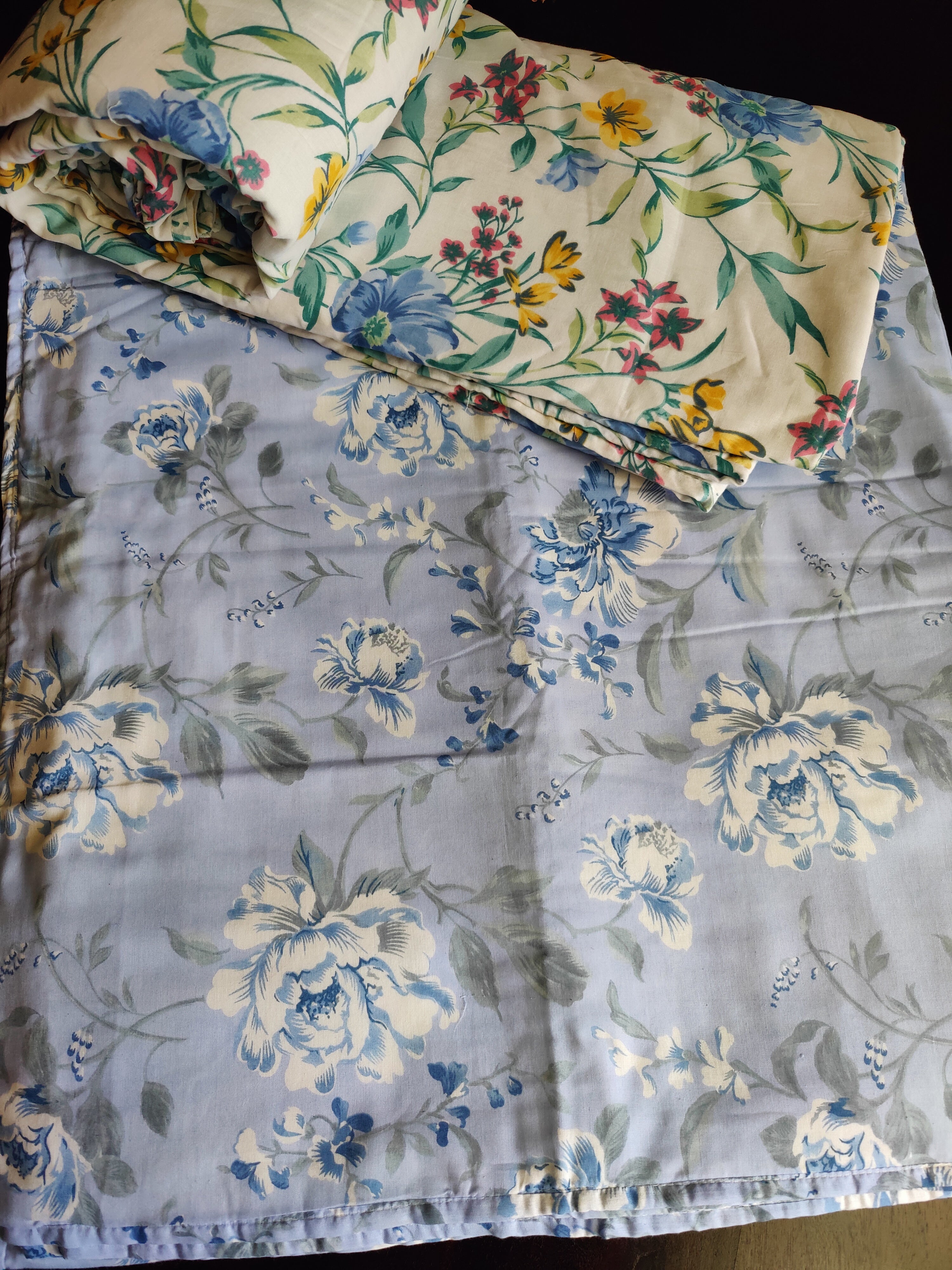 FLORAL SHALIMAR REVERSIBLE MULMUL DOHAR