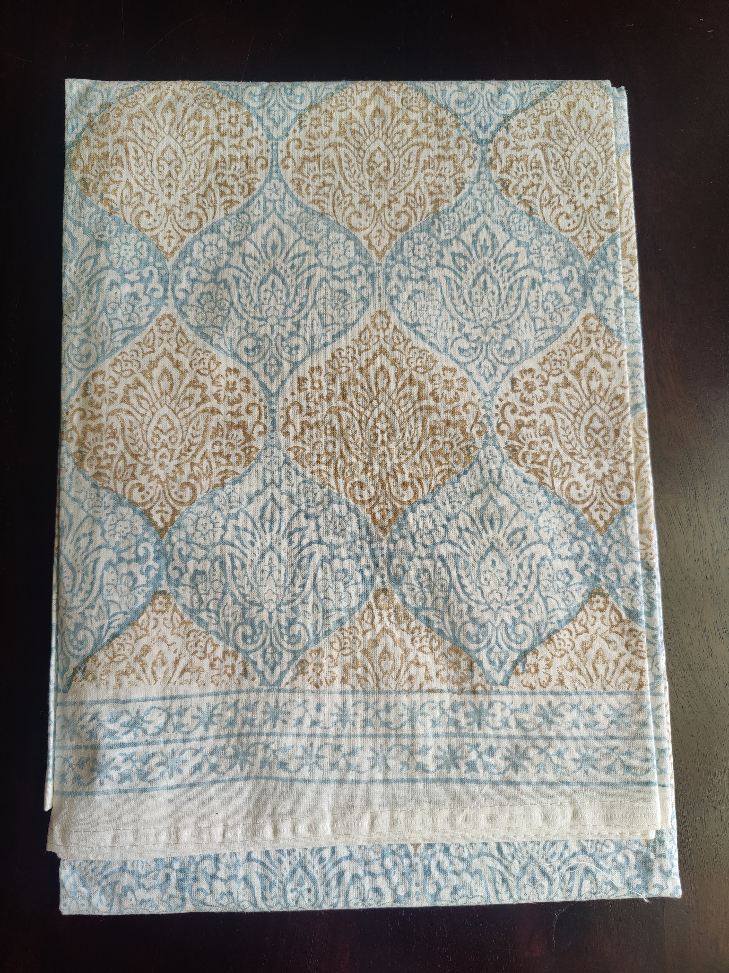 FOUR SEATER HAND BLOCK PRINTED SIX SEATER TABLECLOTH
