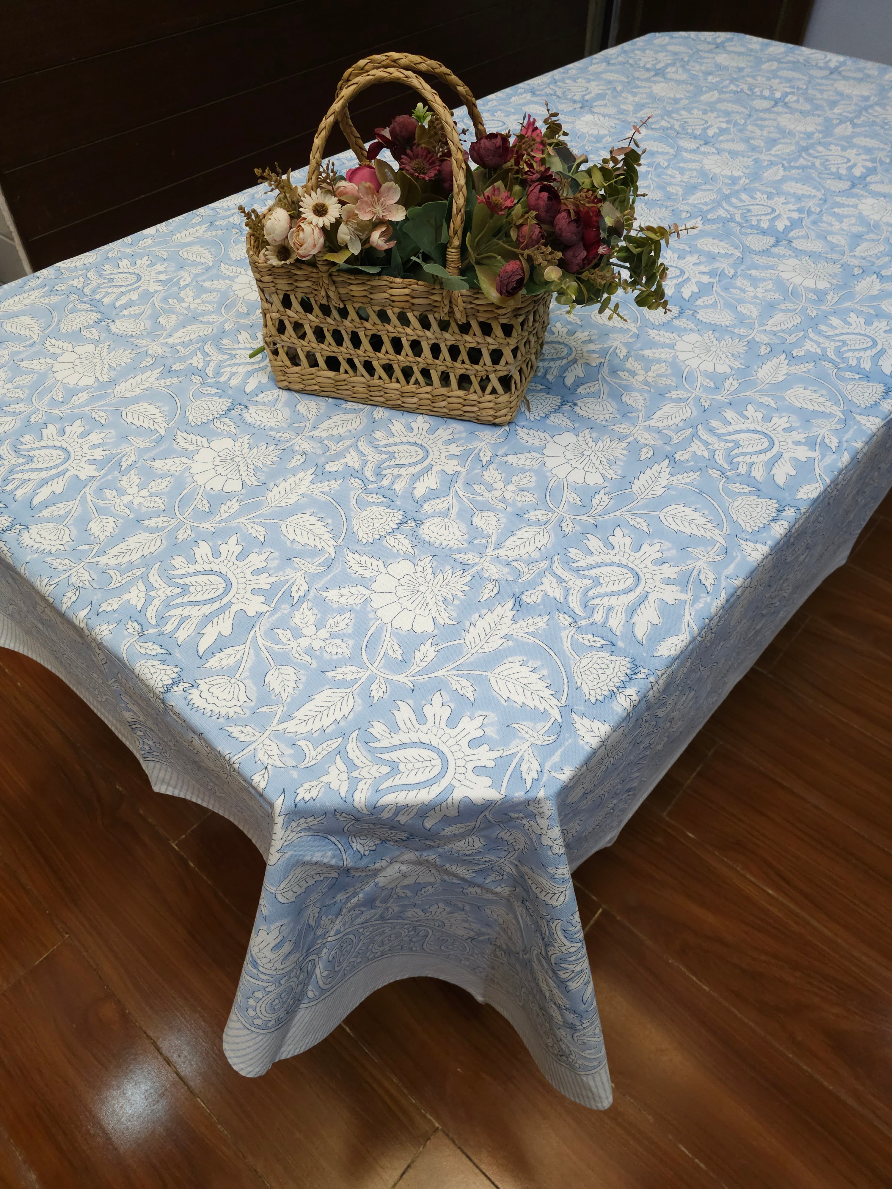 NEELAMBAR SIX & EIGHT SEATER HANDBLOCK PRINTED TABLECLOTH