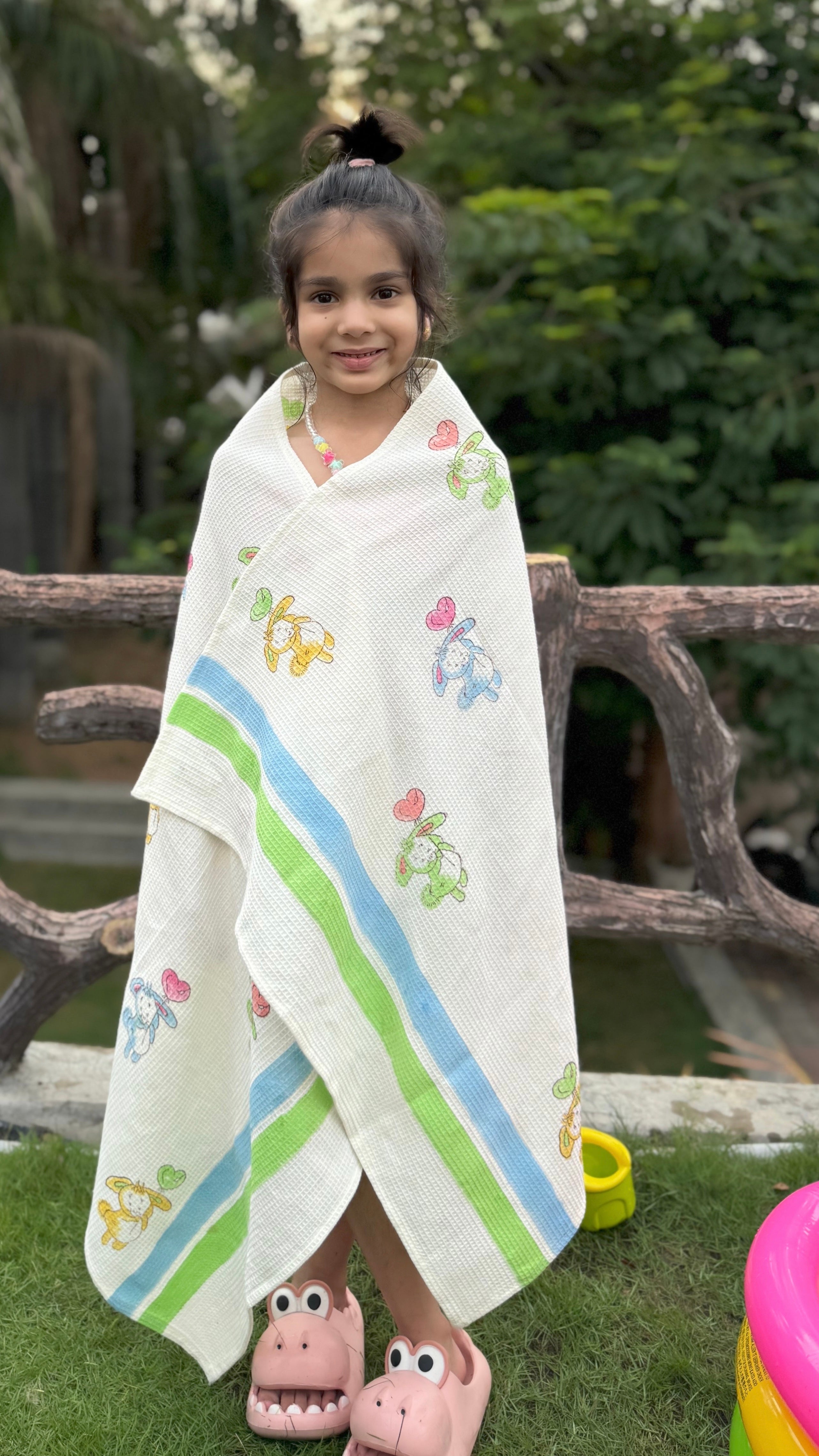 HAND BLOCK PRINTED KIDS BATH TOWEL