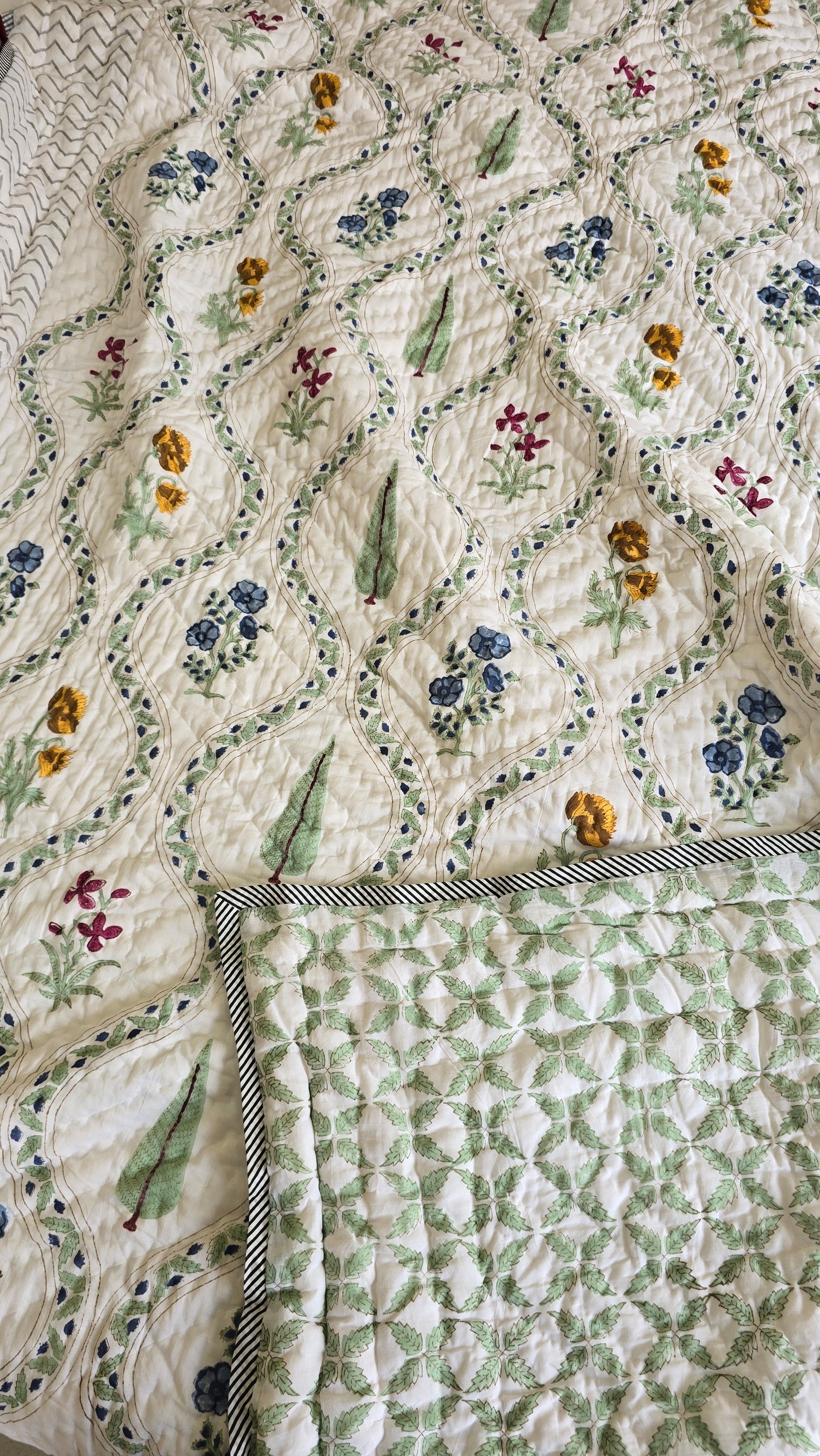 MALIKA HANDBLOCK PRINTED SINGLE QUILT no