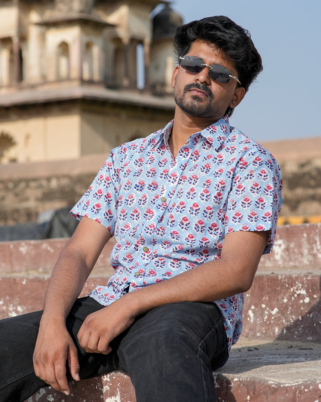 Monday Blues half sleeve Men's Shirt