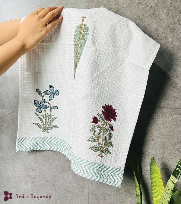 MULTI BOOTA HANDBLOCK PRINTED BODY / HAND TOWEL / NAPKIN