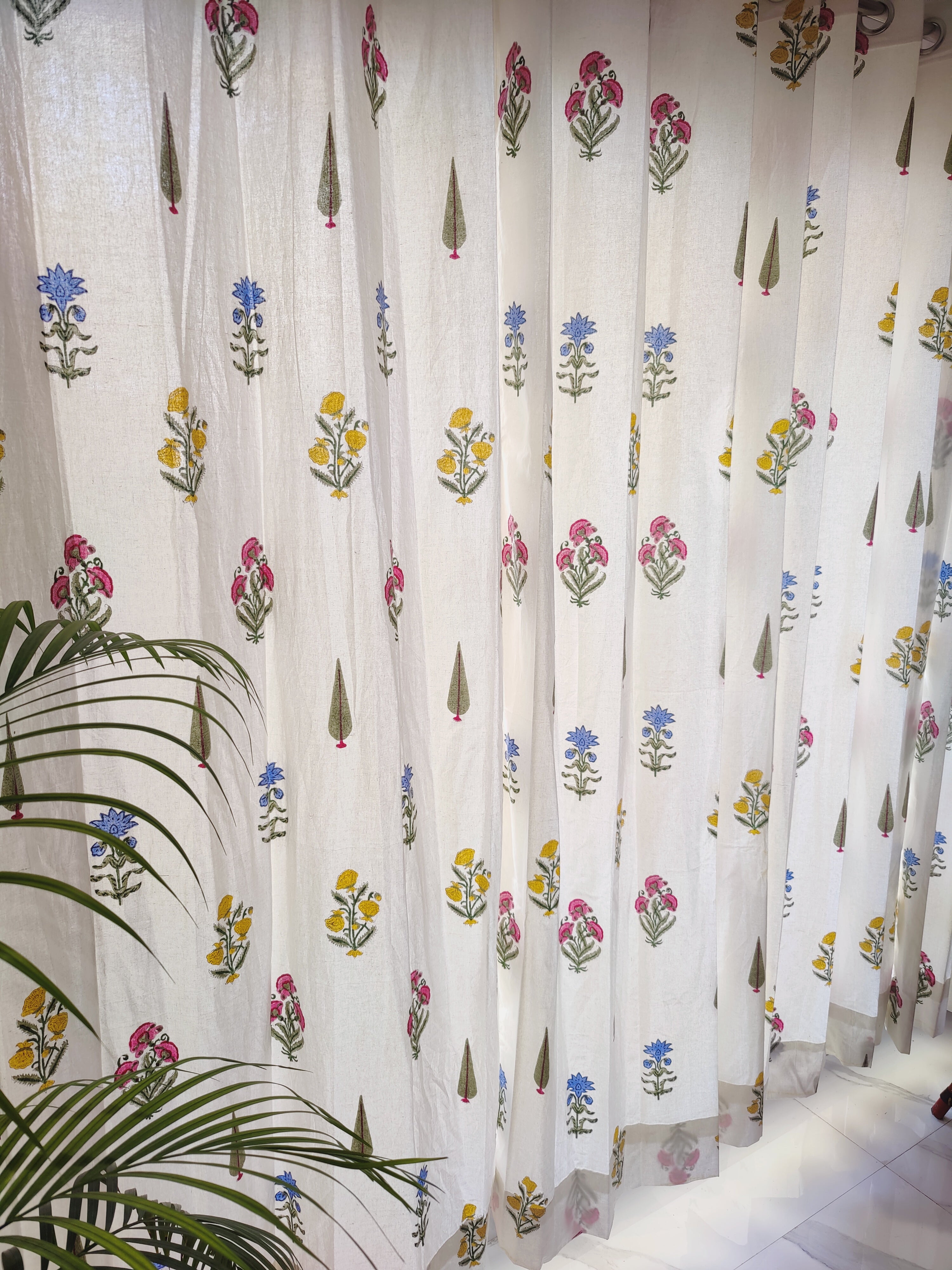 MULTI BOOTA HANDBLOCK PRINTED CURTAIN