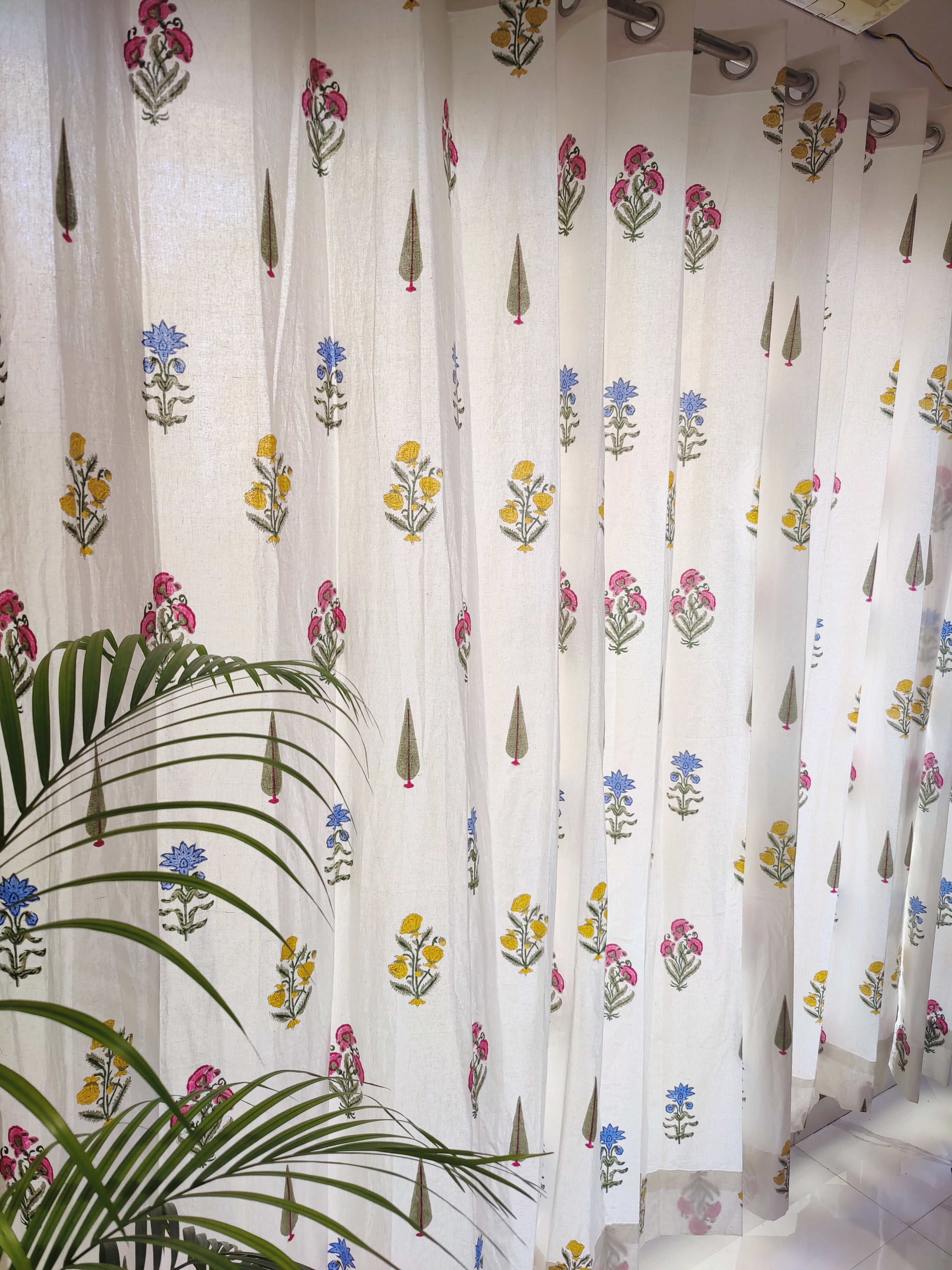 MULTI BOOTA HANDBLOCK PRINTED CURTAIN