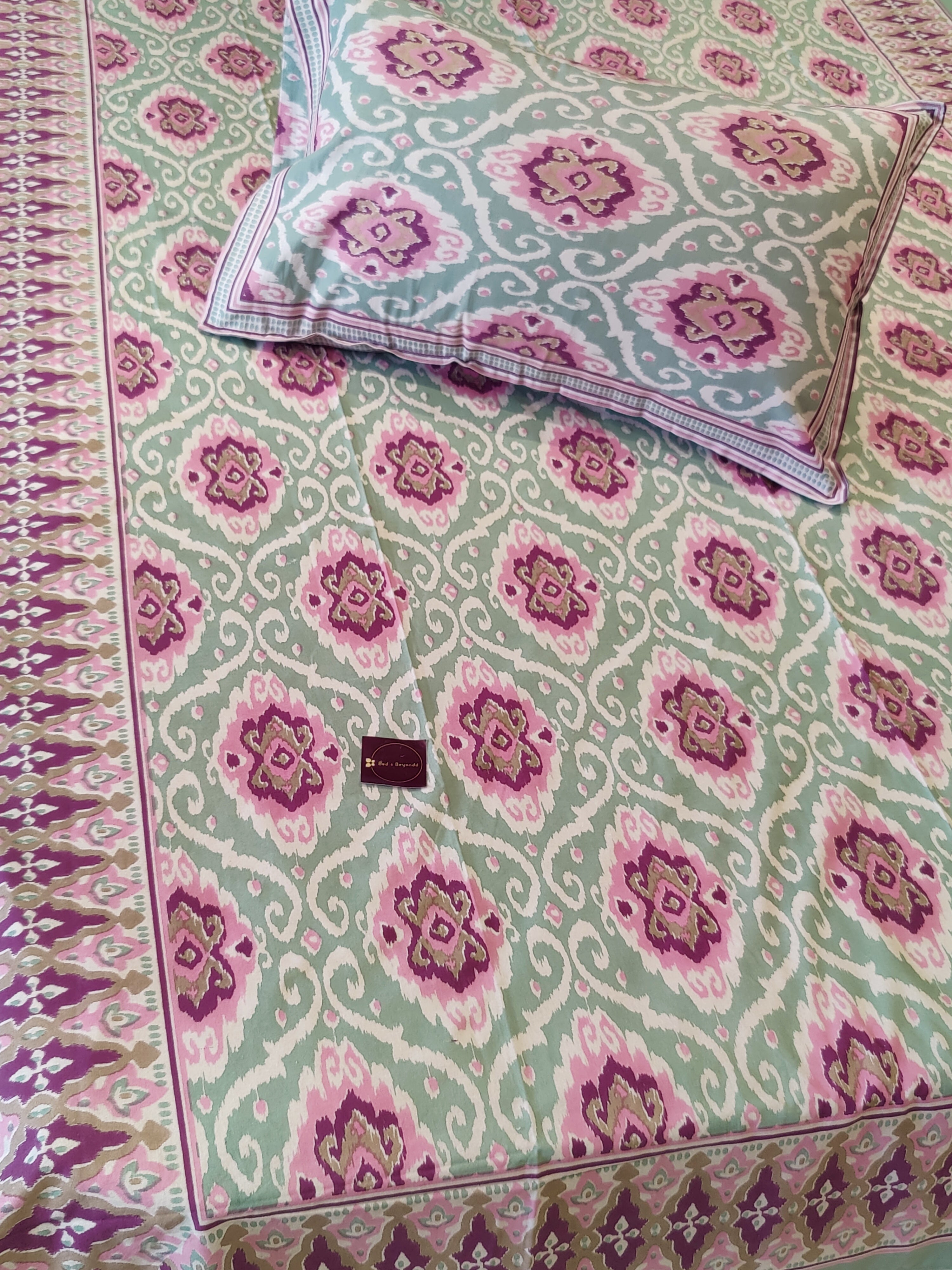 IKKAT SINGLE BEDSHEET WITH ONE PILLOW COVER