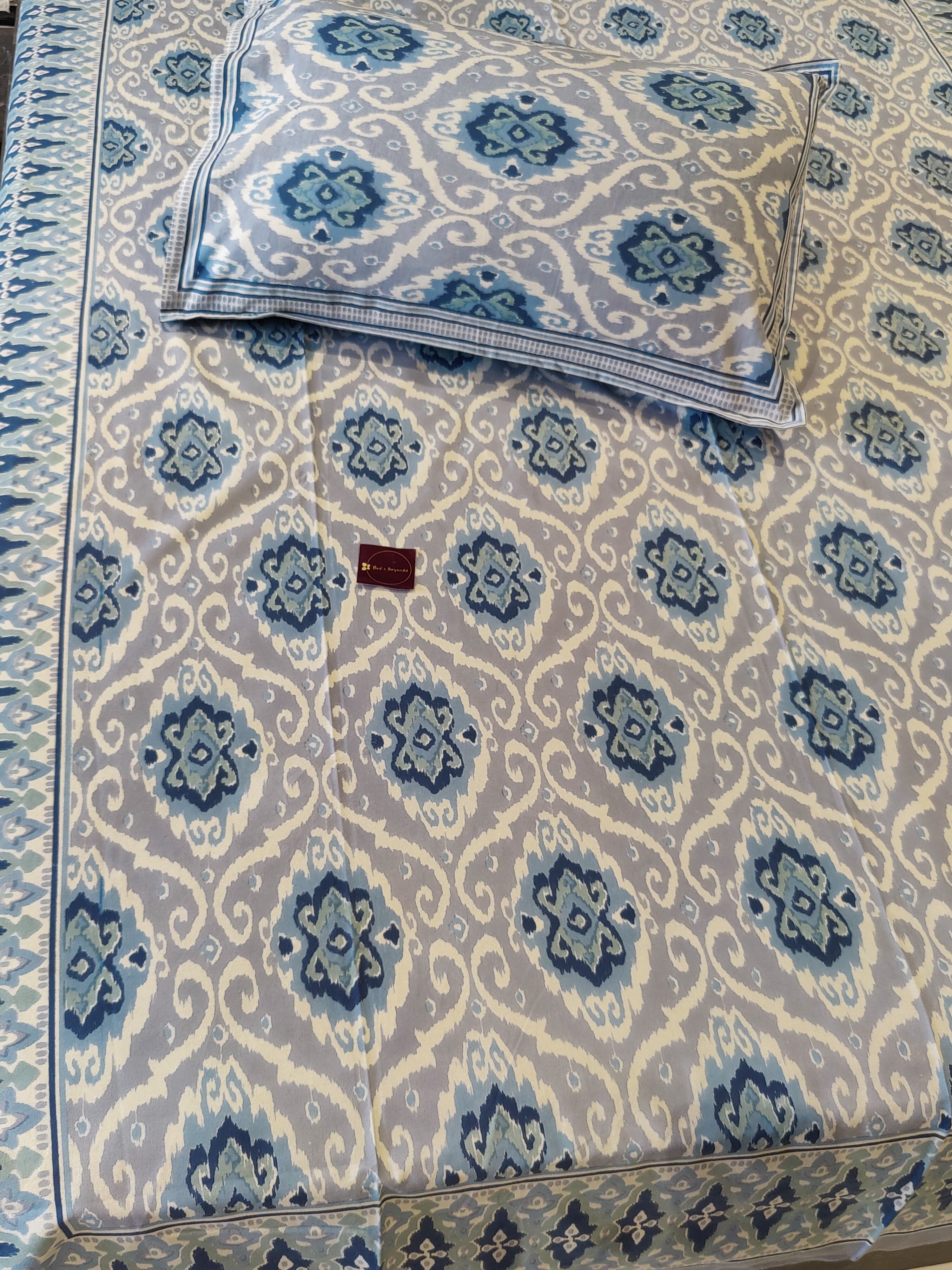 IKKAT SINGLE BEDSHEET WITH ONE PILLOW COVER
