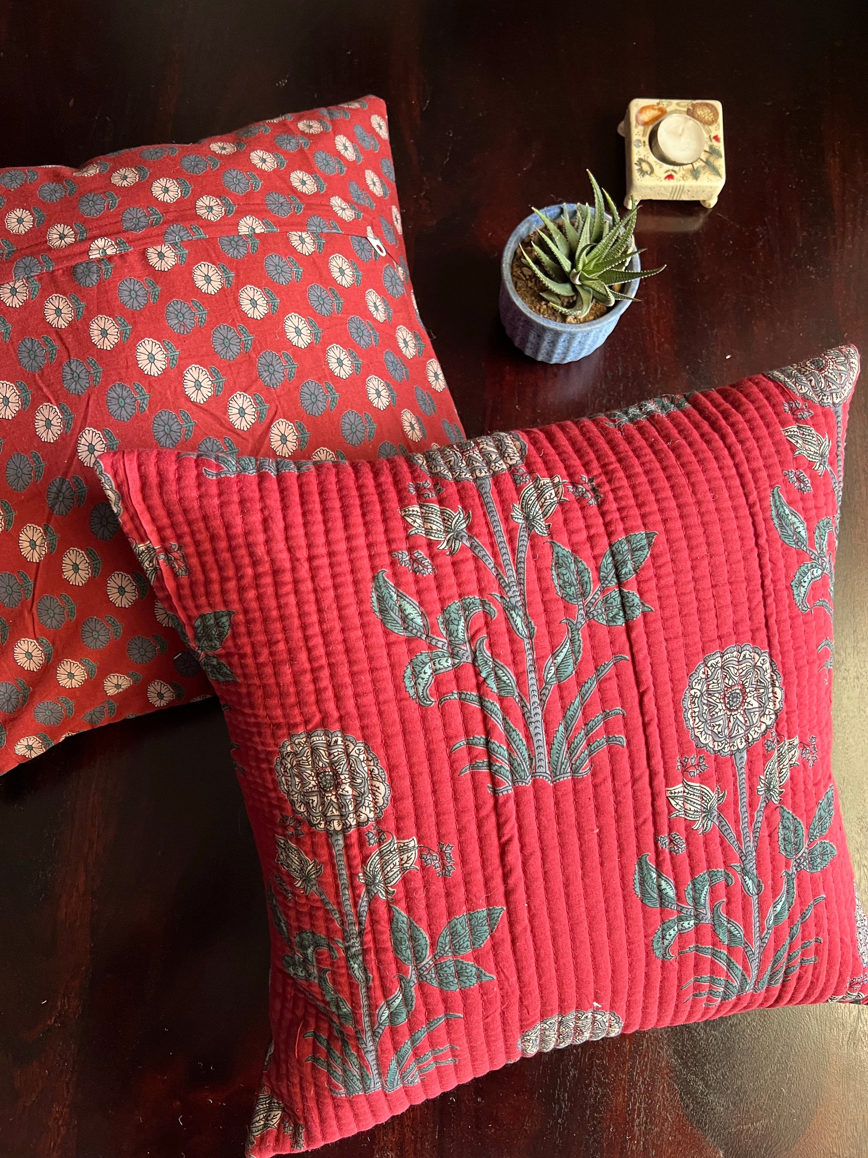 KANAK - SINGLE PIECE QUILTED 16 BY 16 INCHES CUSHION