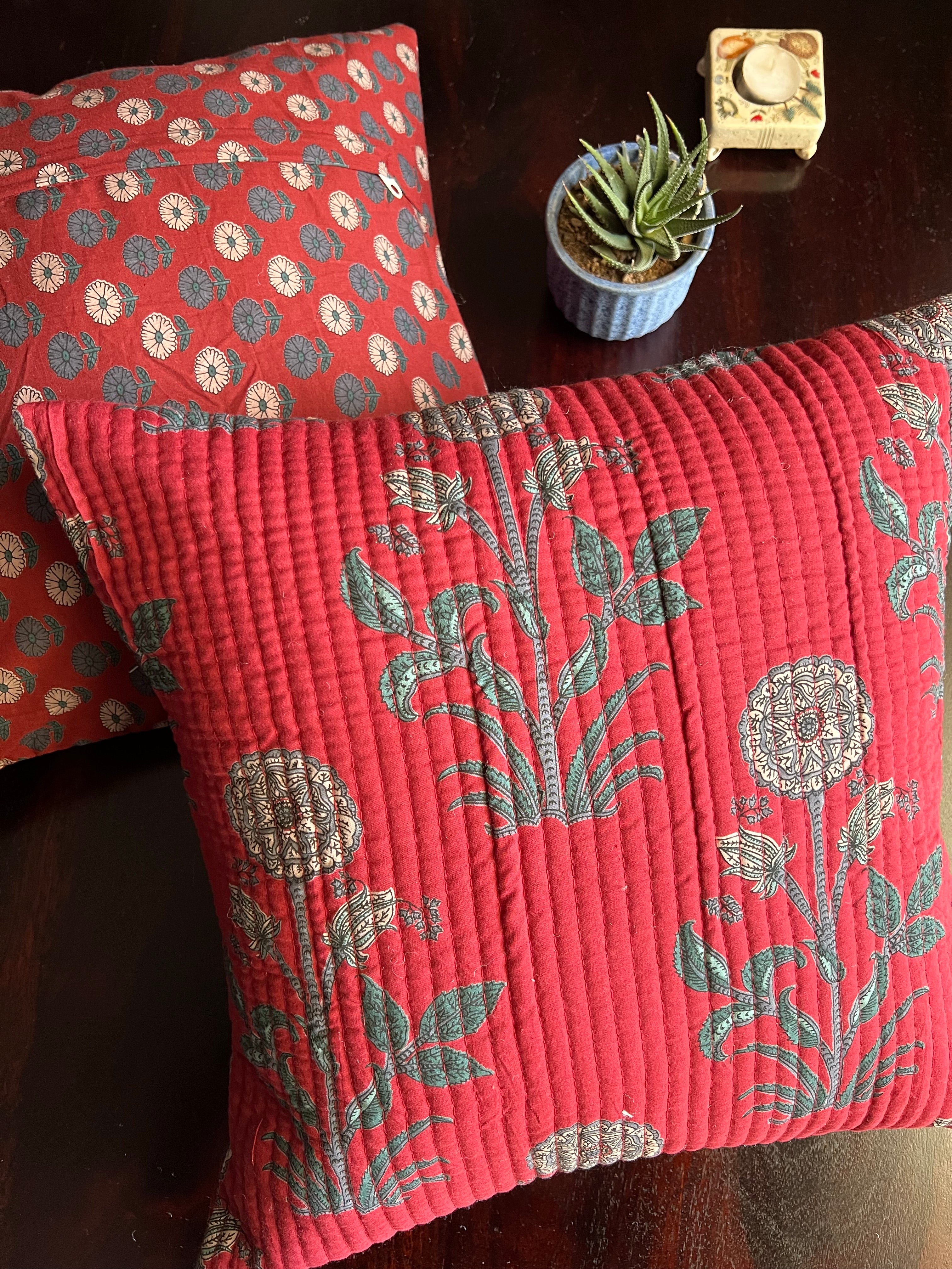 KANAK - SINGLE PIECE QUILTED 16 BY 16 INCHES CUSHION