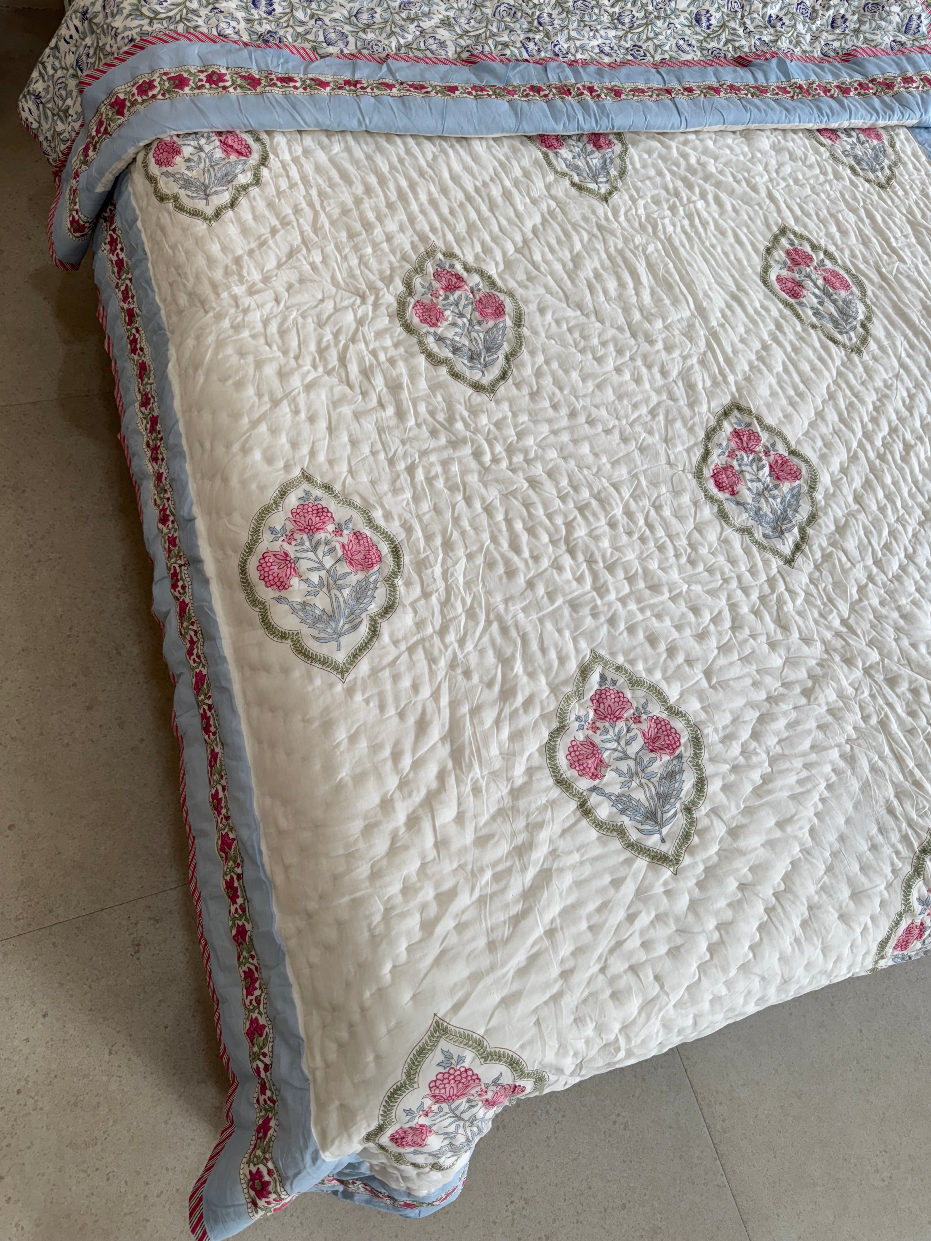 ZEHRA HANDBLOCK PRINTED SINGLE QUILT