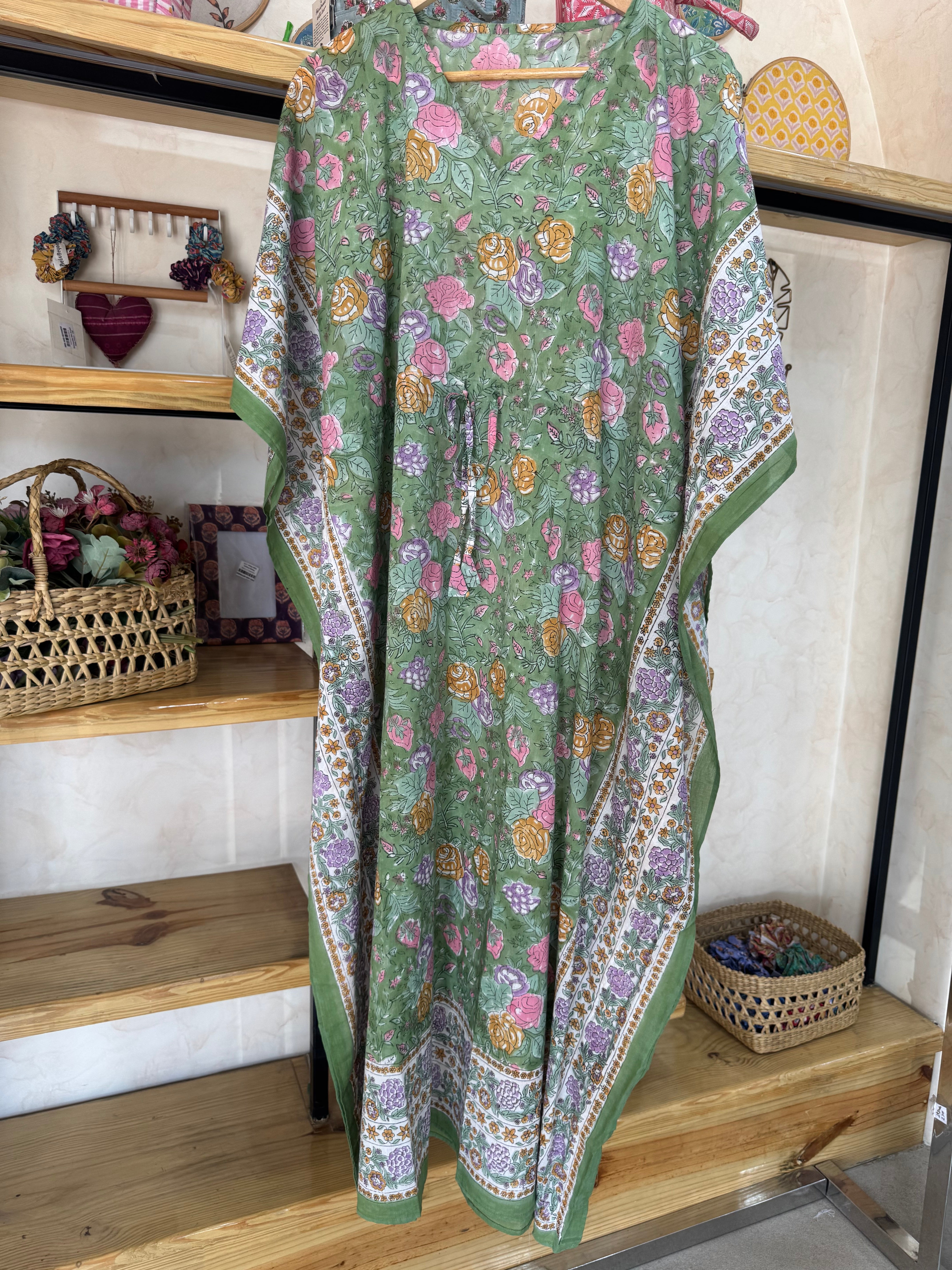 HANDBLOCK PRINTED LONG KAFTAN
