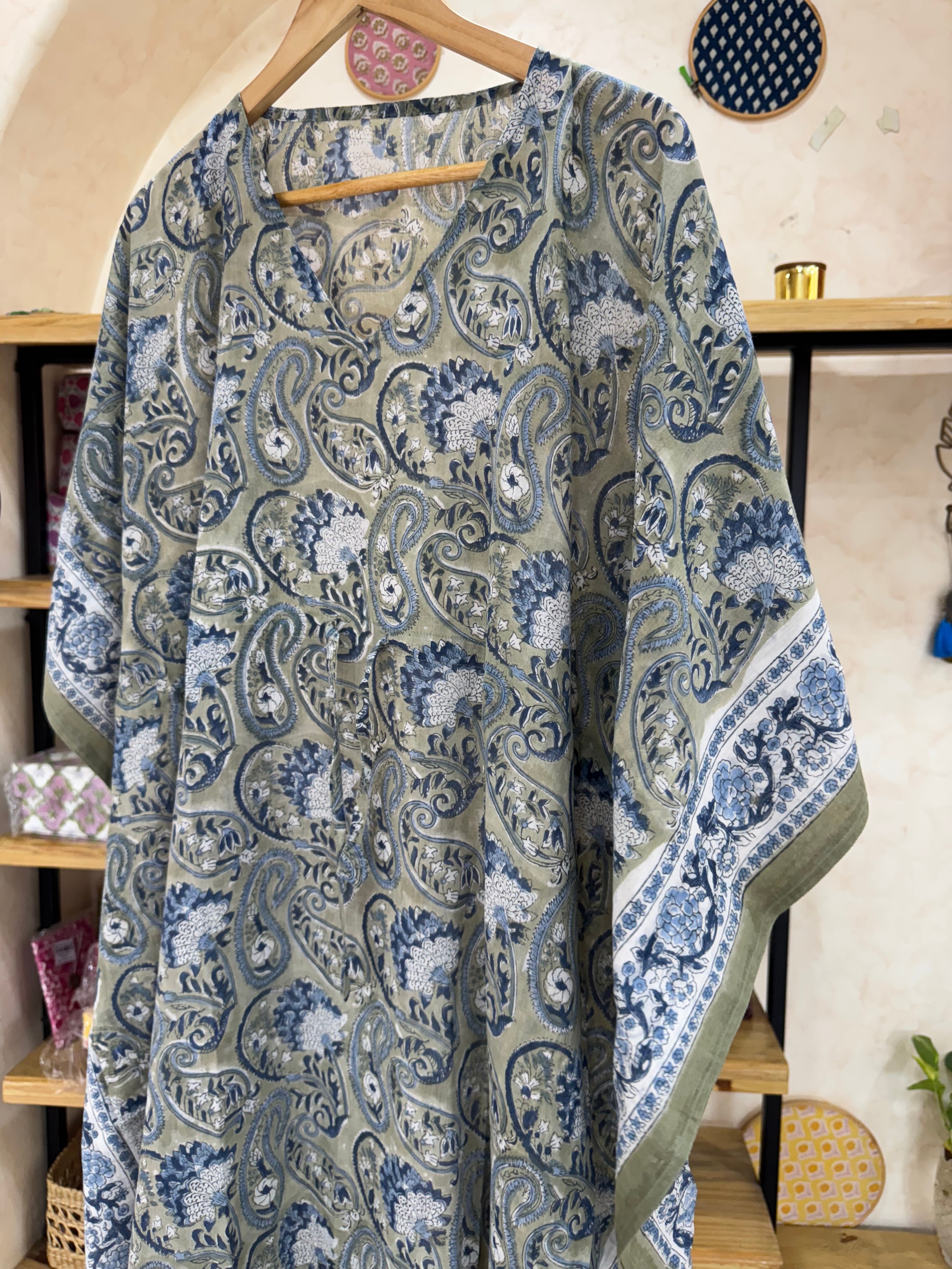 HANDBLOCK PRINTED LONG KAFTAN