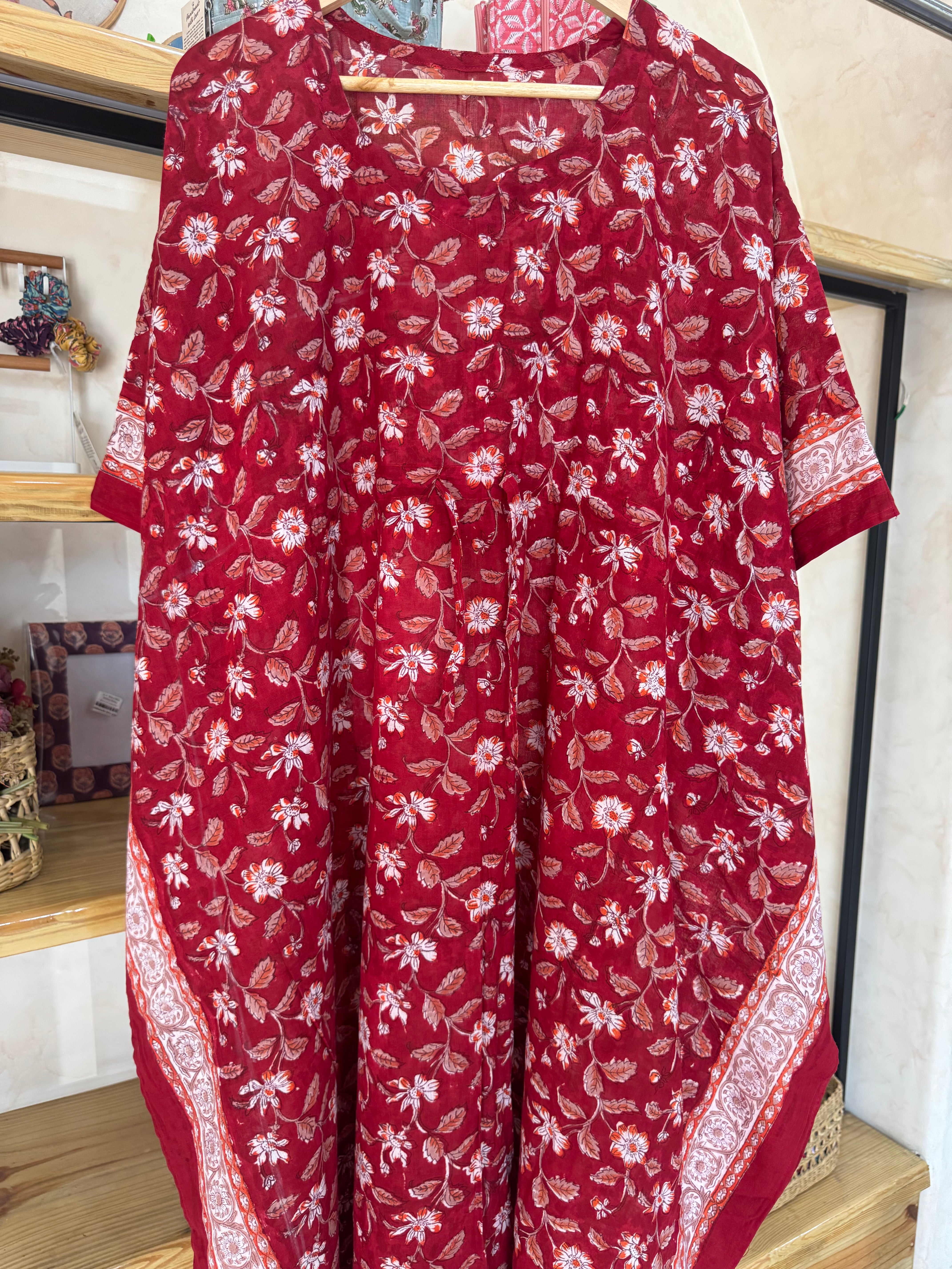 HANDBLOCK PRINTED LONG KAFTAN