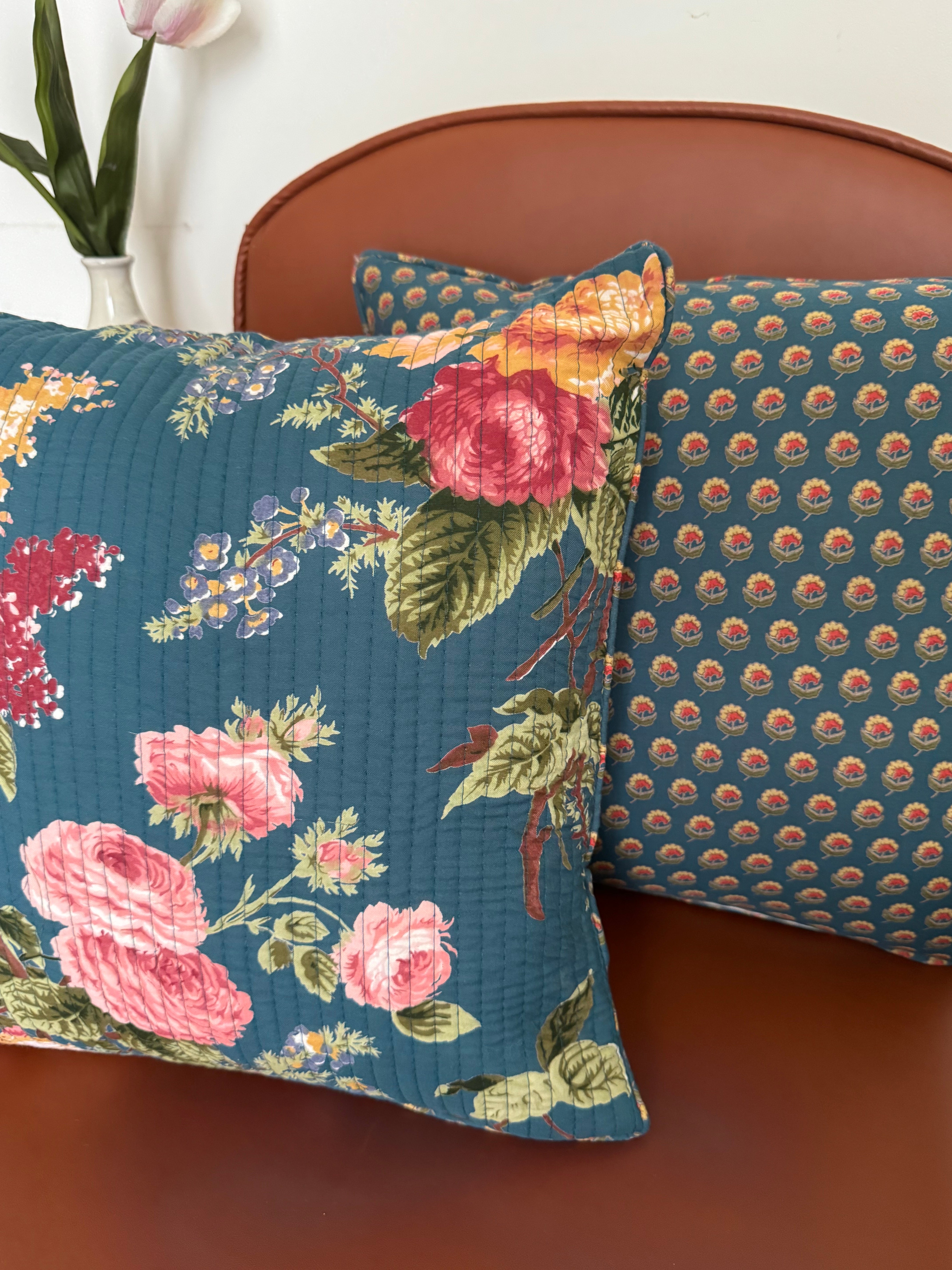 KANAK - SINGLE PIECE QUILTED 16 BY 16 INCHES CUSHION COVERS