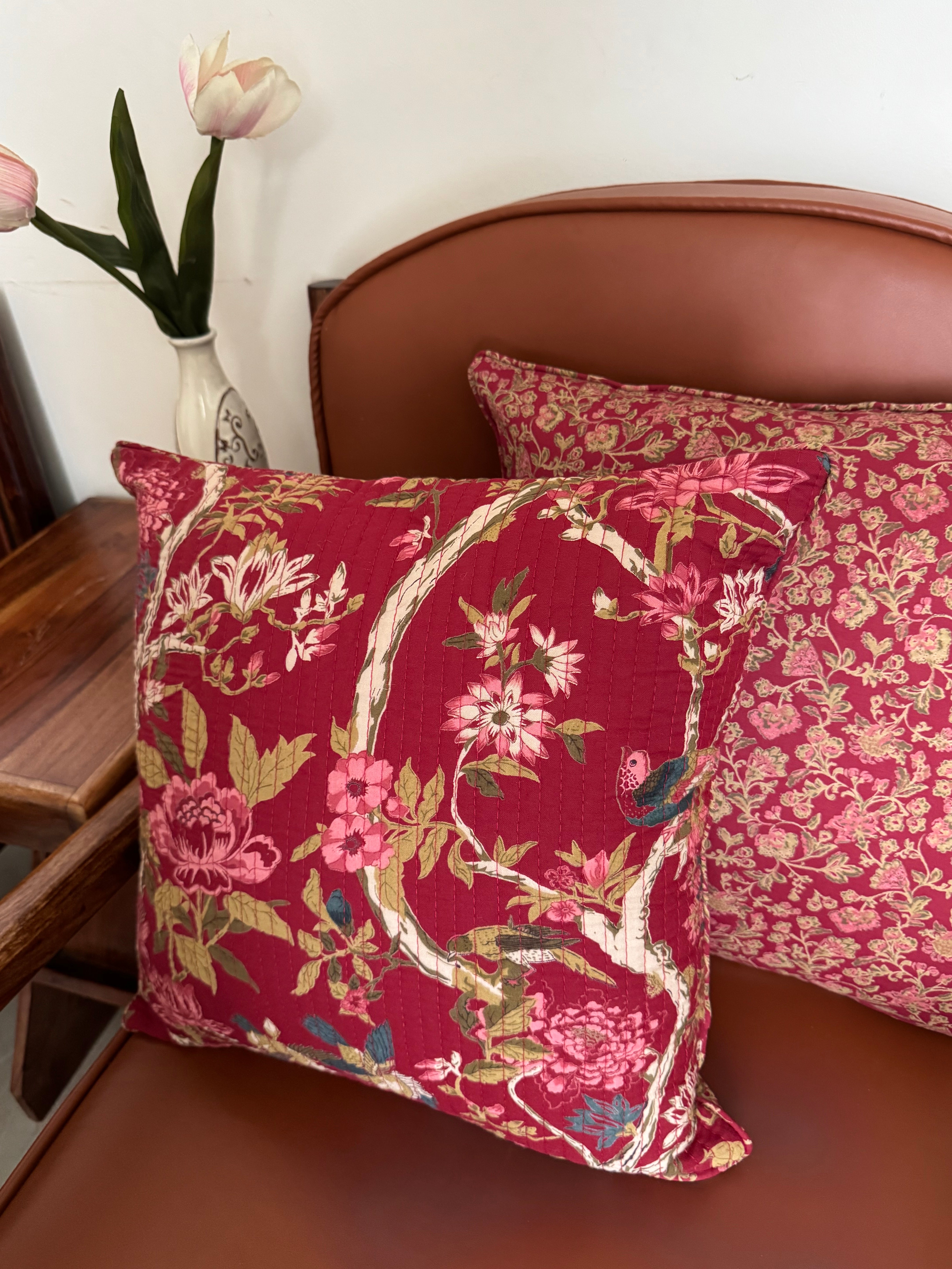 KANAK - SINGLE PIECE QUILTED 16 BY 16 INCHES CUSHION COVERS