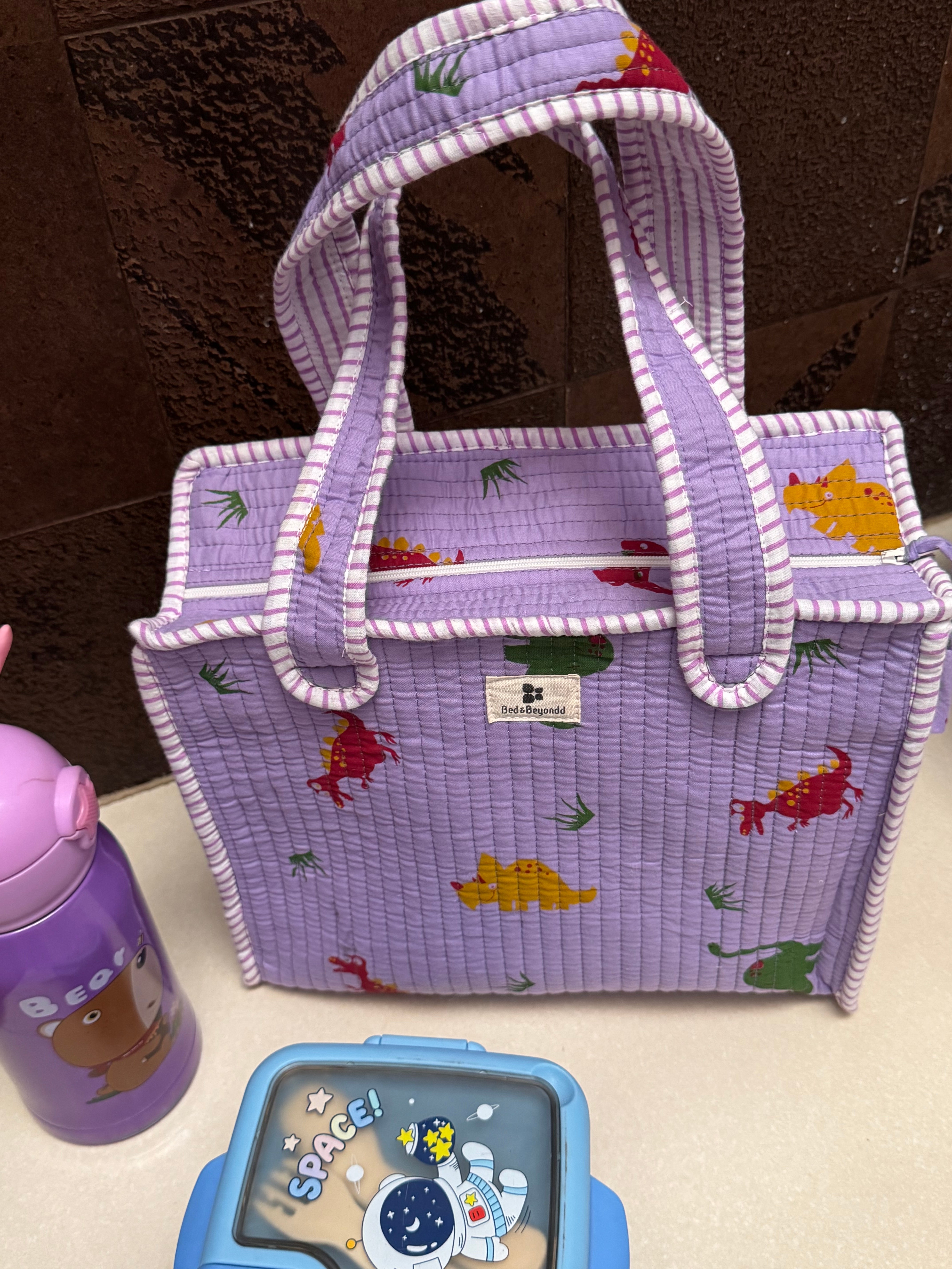 KIDS PRINT MINI TOTE BAG WITH ZIP