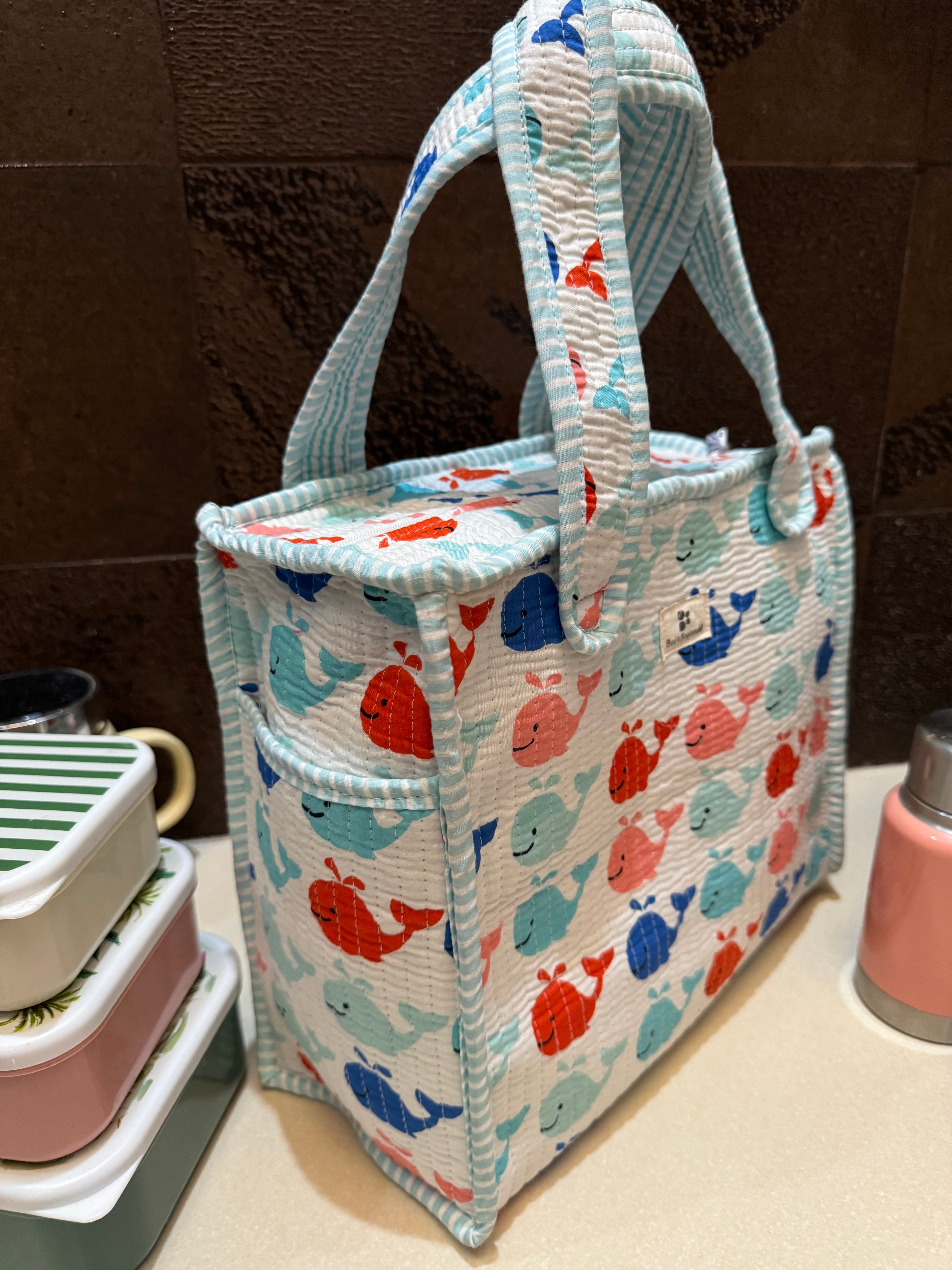 KIDS PRINT MINI TOTE BAG WITH ZIP