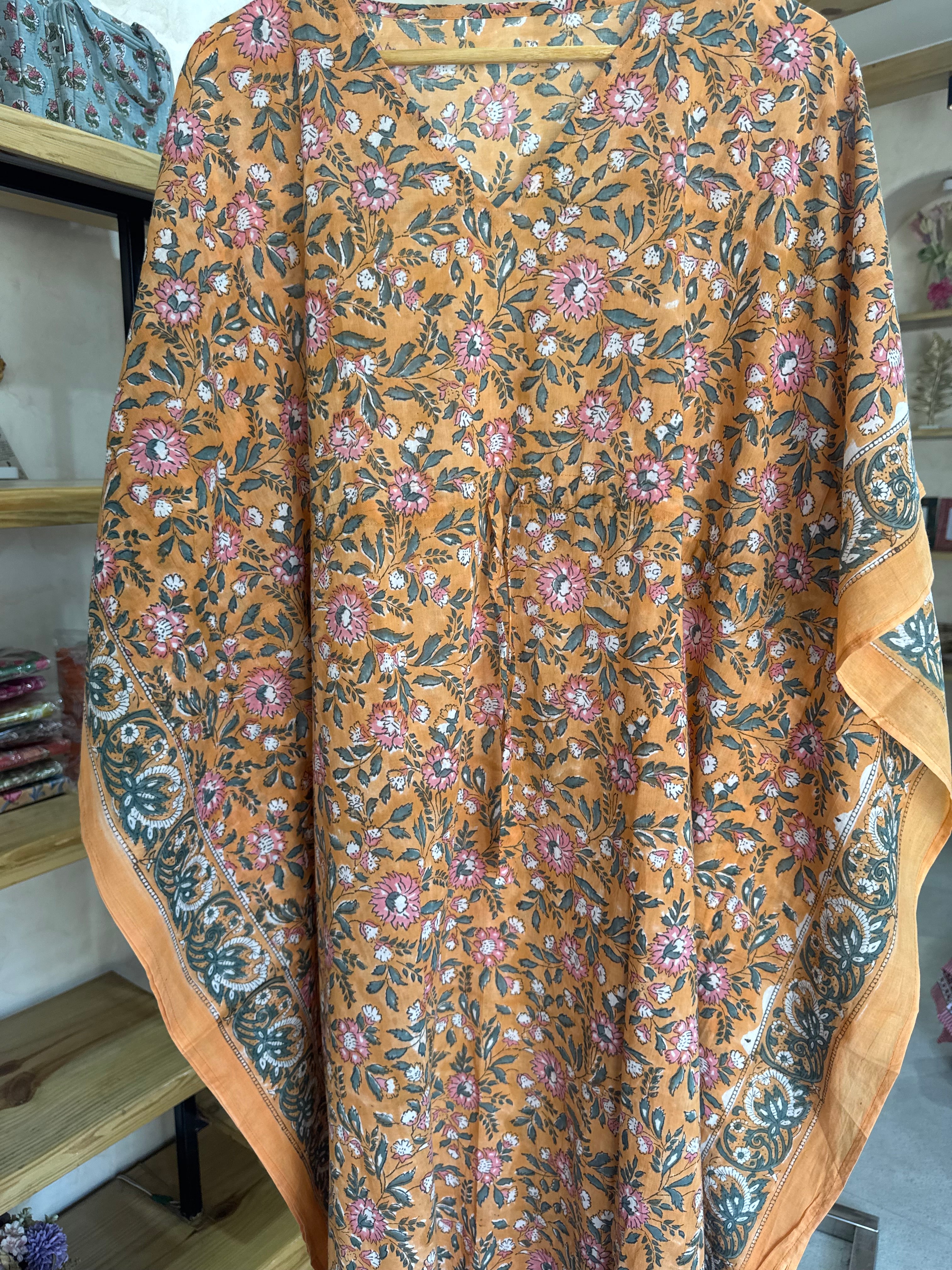 HANDBLOCK PRINTED LONG KAFTAN