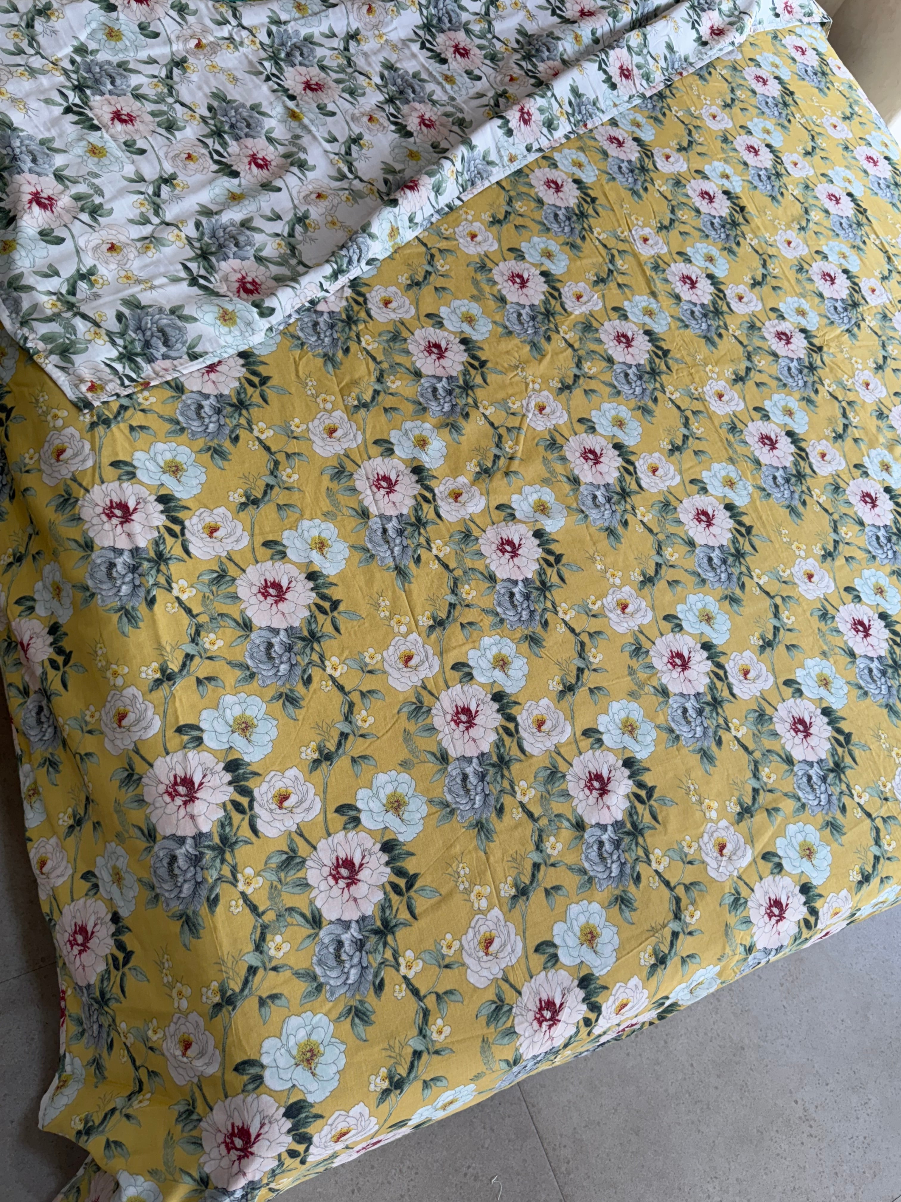 FLORAL SHALIMAR REVERSIBLE MULMUL DOHAR