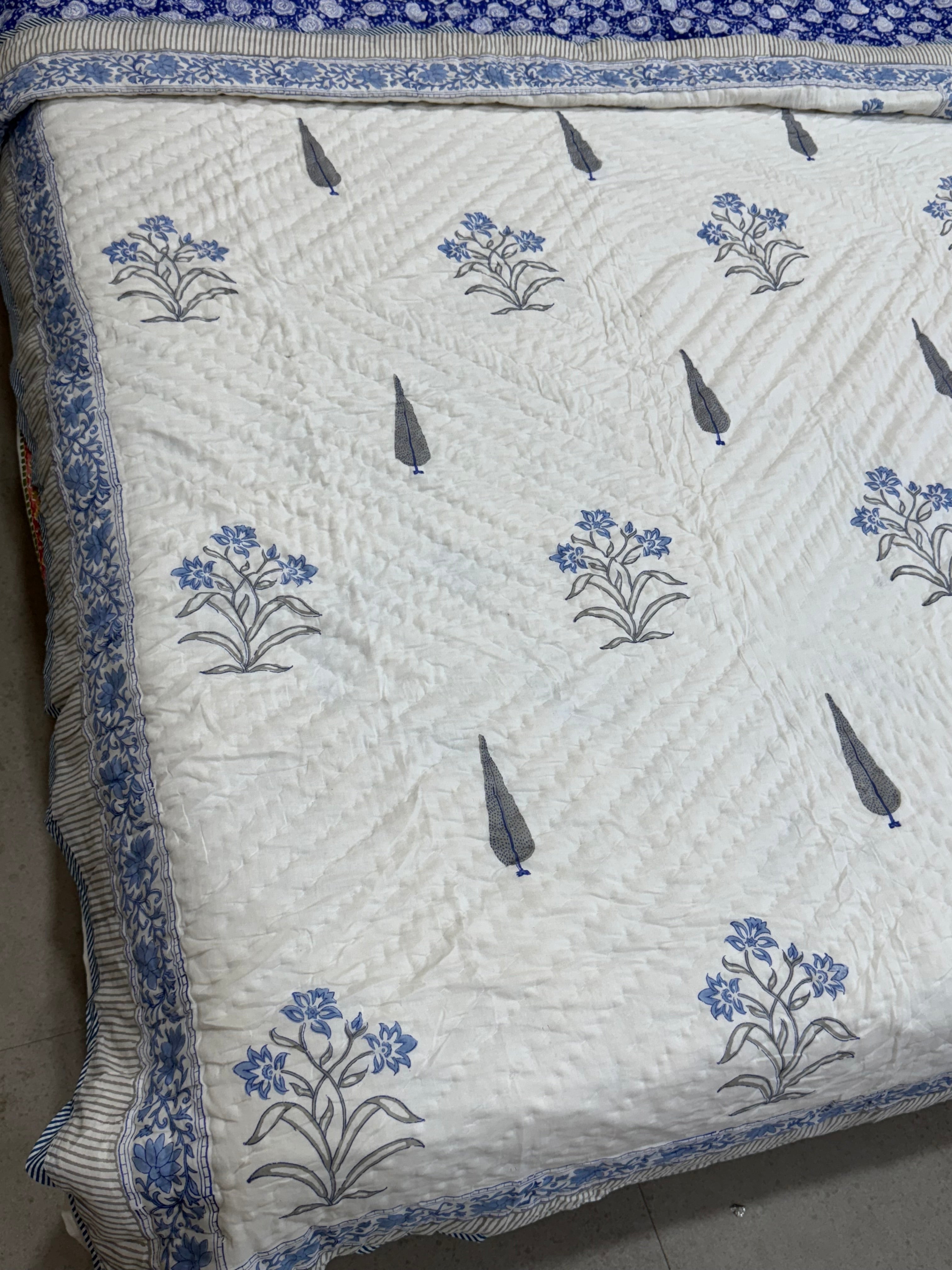 UDHAY HANDBLOCK PRINTED SINGLE QUILT