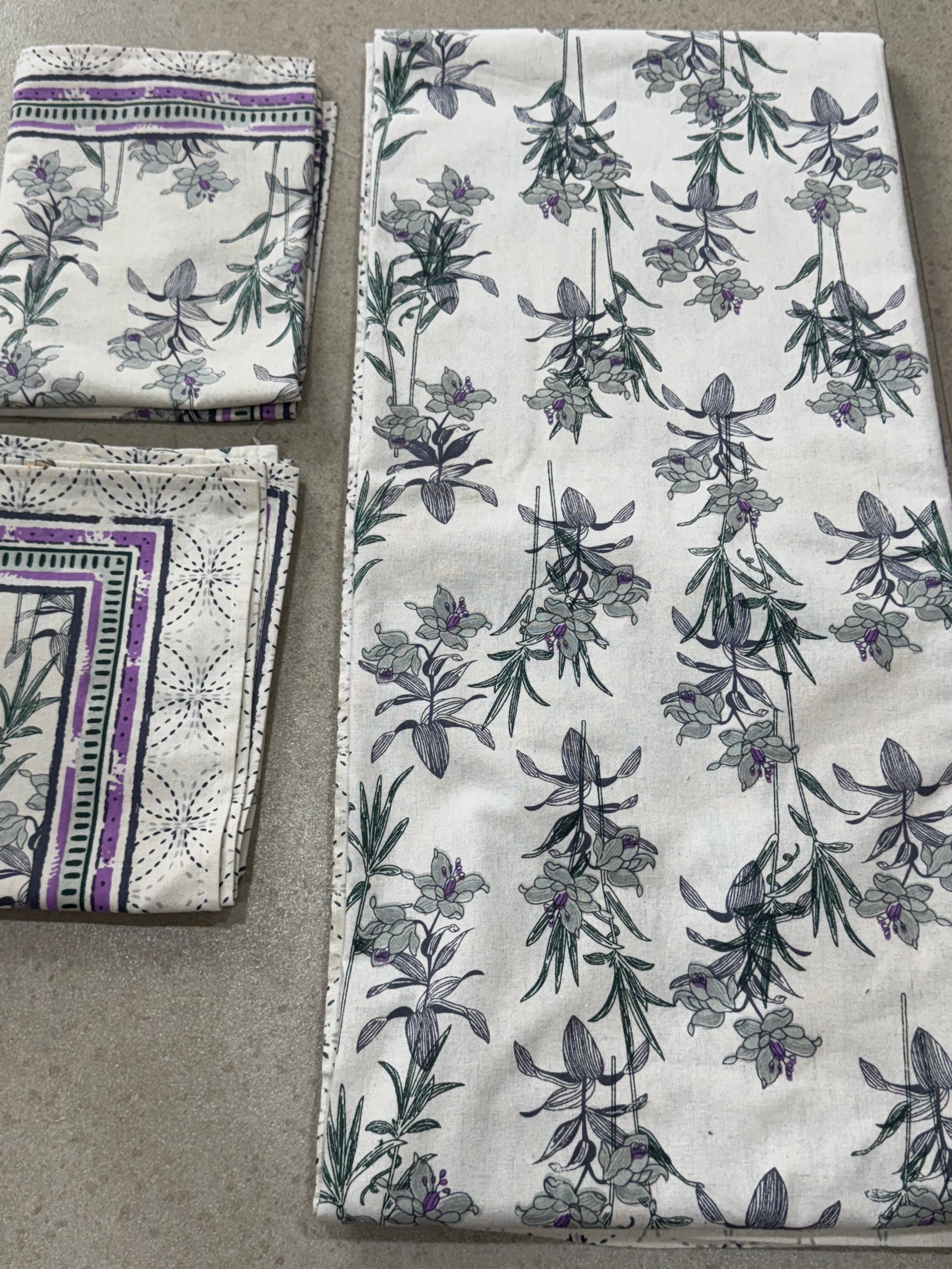 PURE COTTON BEDSHEET WITH TWO PILLOW CASES