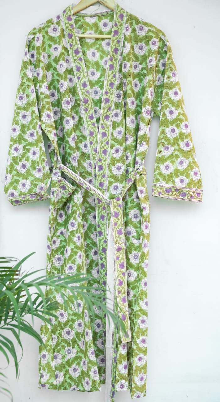 HAND BLOCK PRINTED COTTON KIMONOS