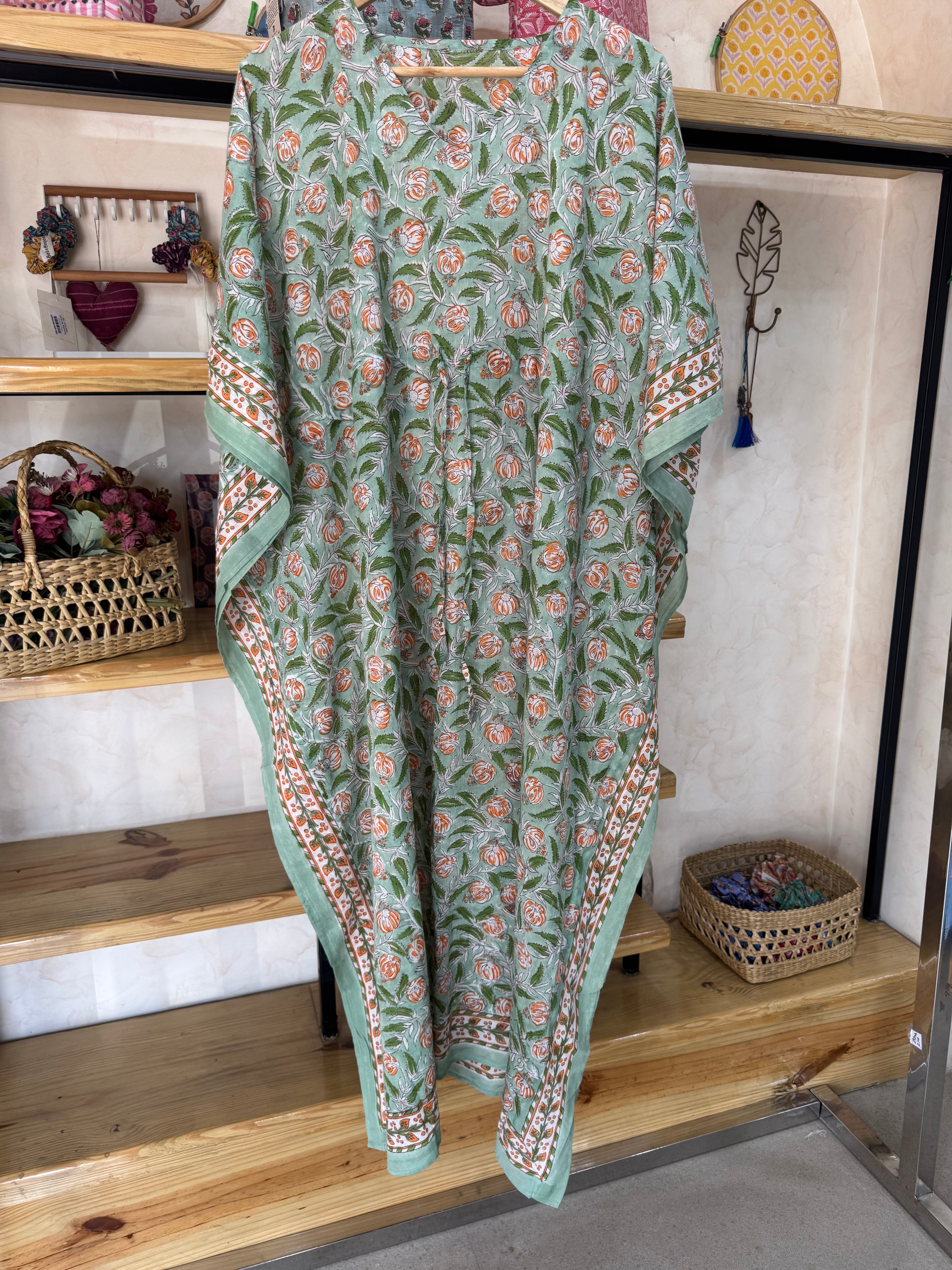 HANDBLOCK PRINTED LONG KAFTAN