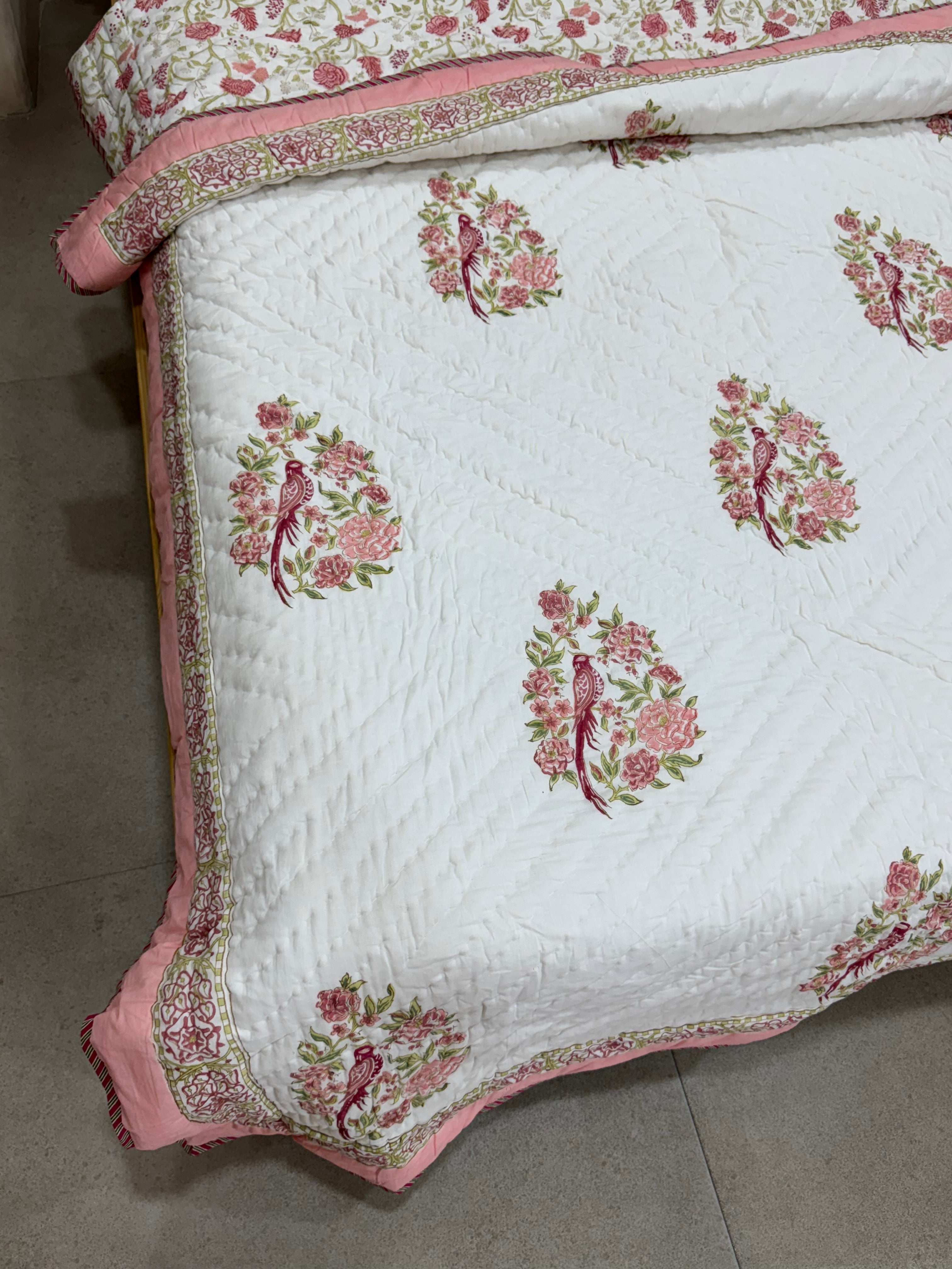HANDBLOCK PRINTED SINGLE QUILT