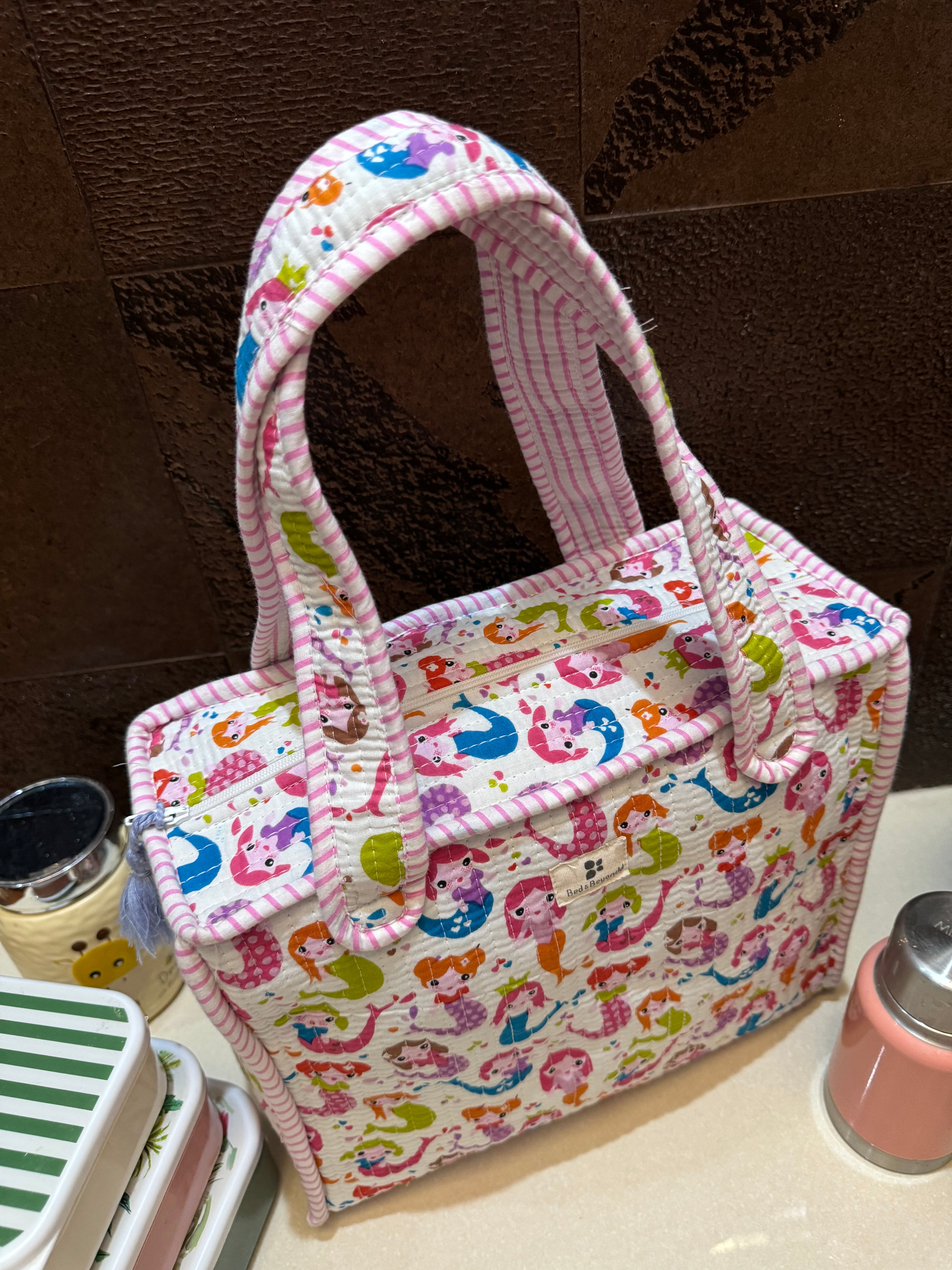 KIDS PRINT MINI TOTE BAG WITH ZIP