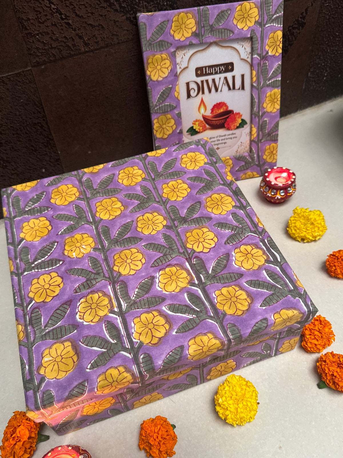 HANDBLOCK PRINTED GIFT BOX - BATH LINEN