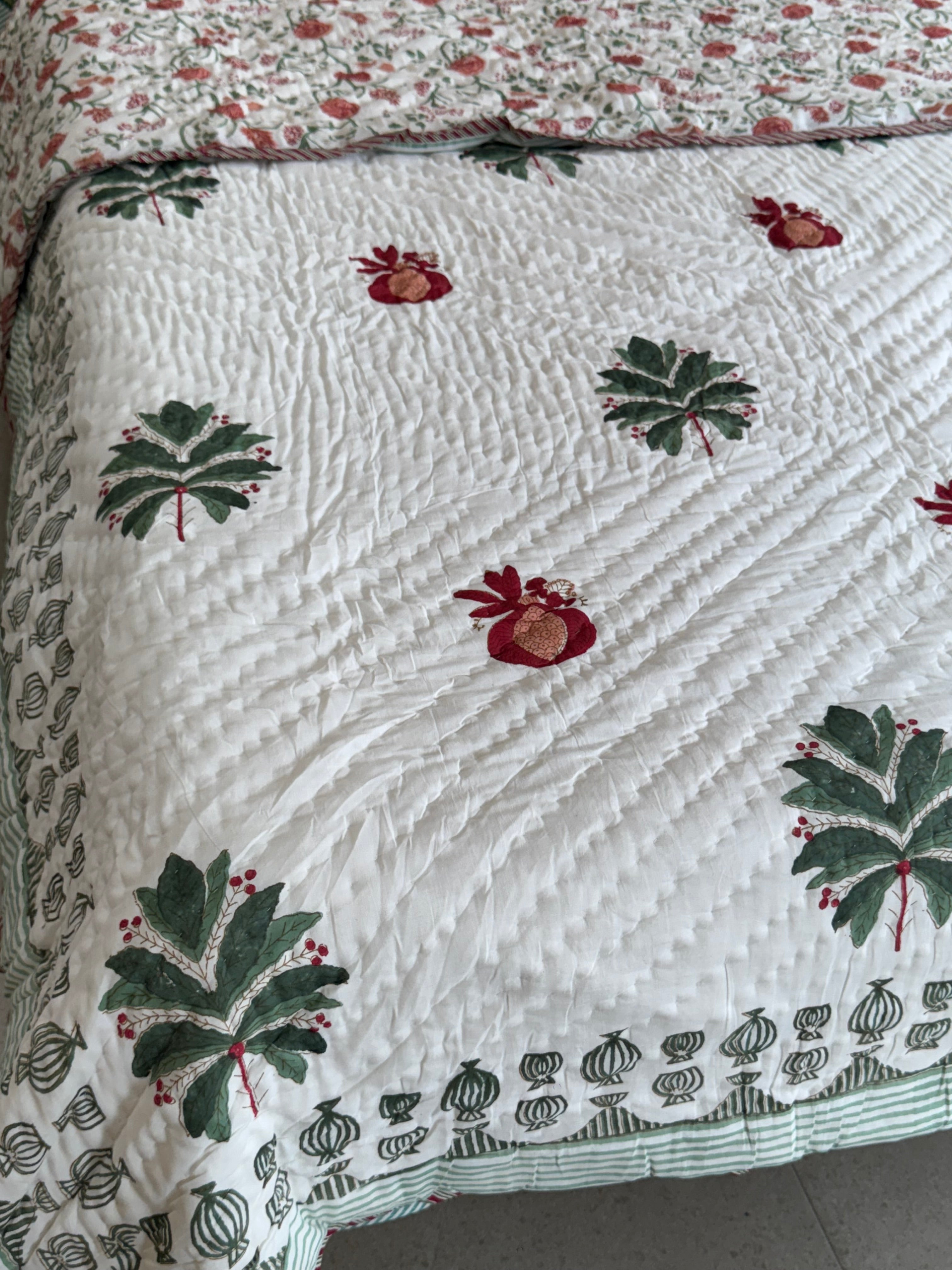 NISHAT HANDBLOCK PRINTED SINGLE QUILT