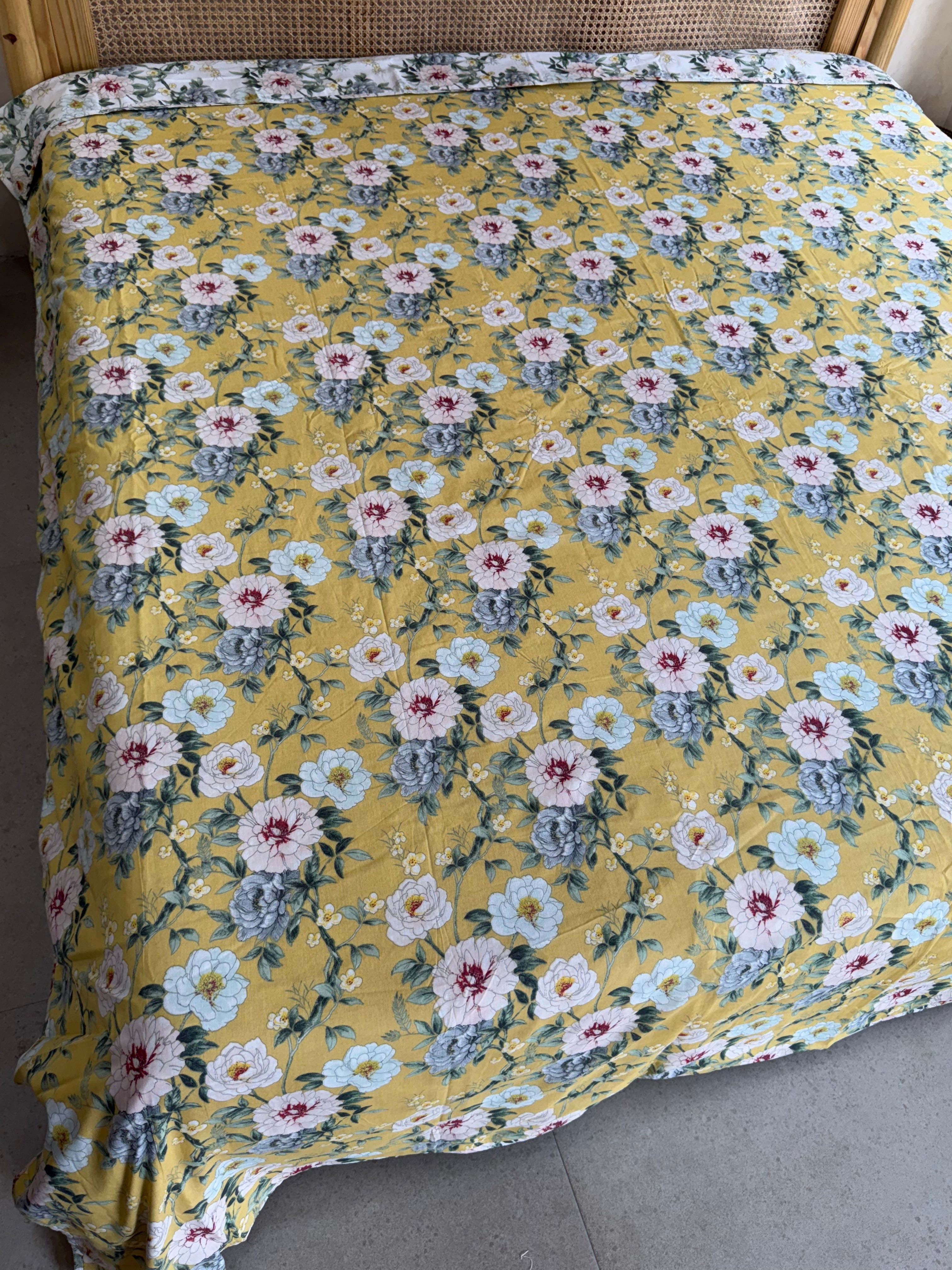 FLORAL SHALIMAR REVERSIBLE MULMUL DOHAR