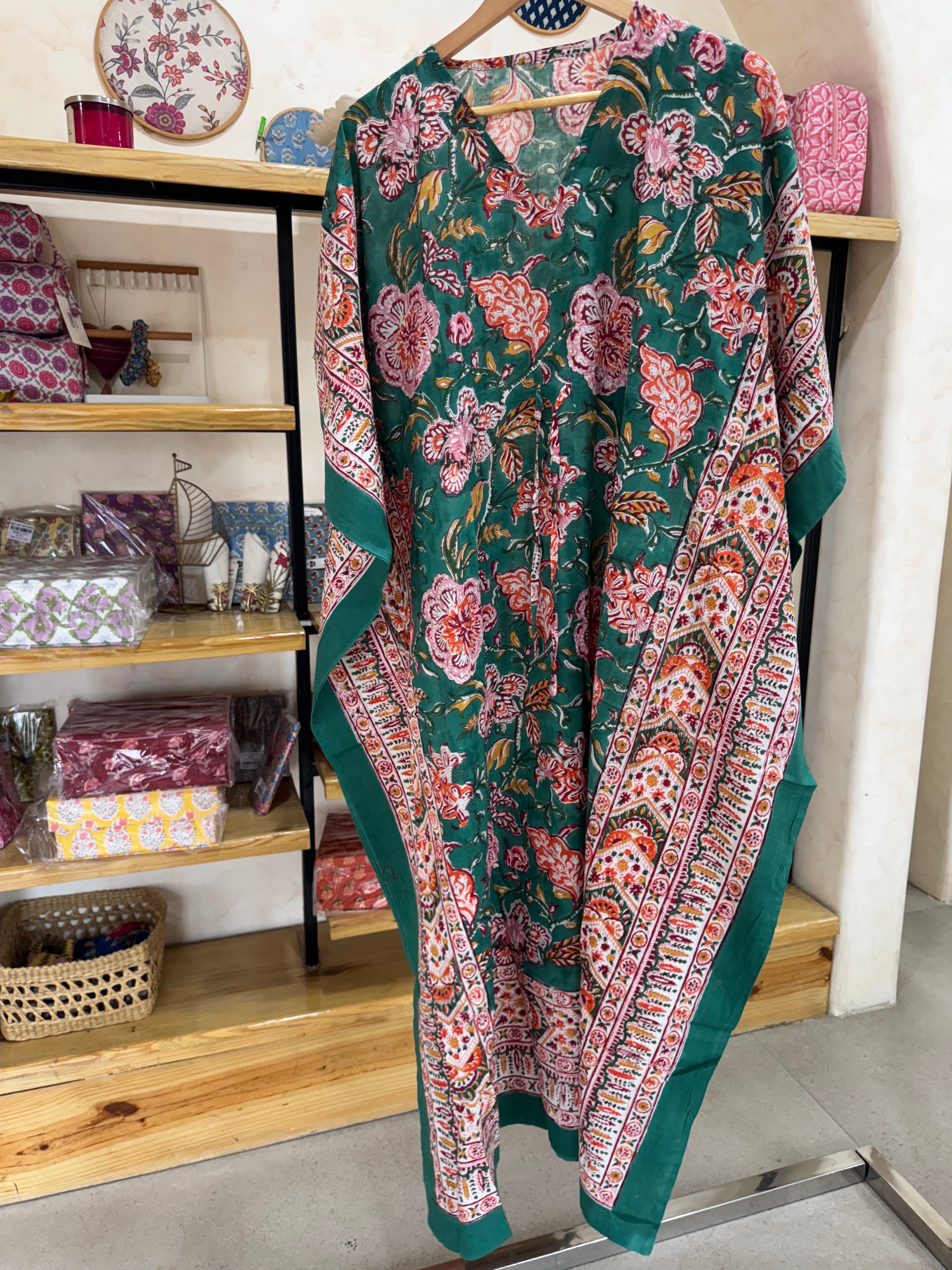 HANDBLOCK PRINTED LONG KAFTAN