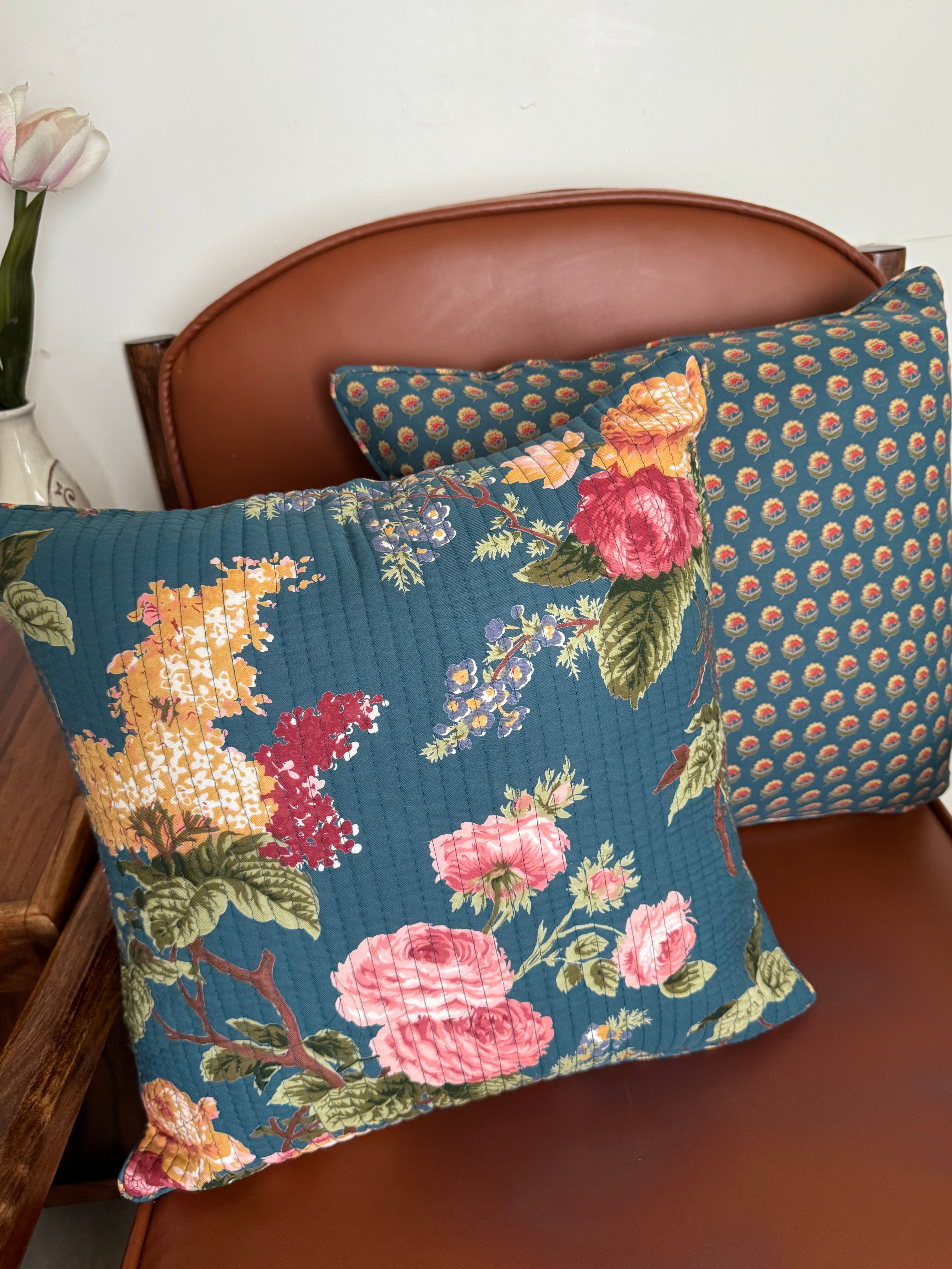 KANAK - SINGLE PIECE QUILTED 16 BY 16 INCHES CUSHION COVERS