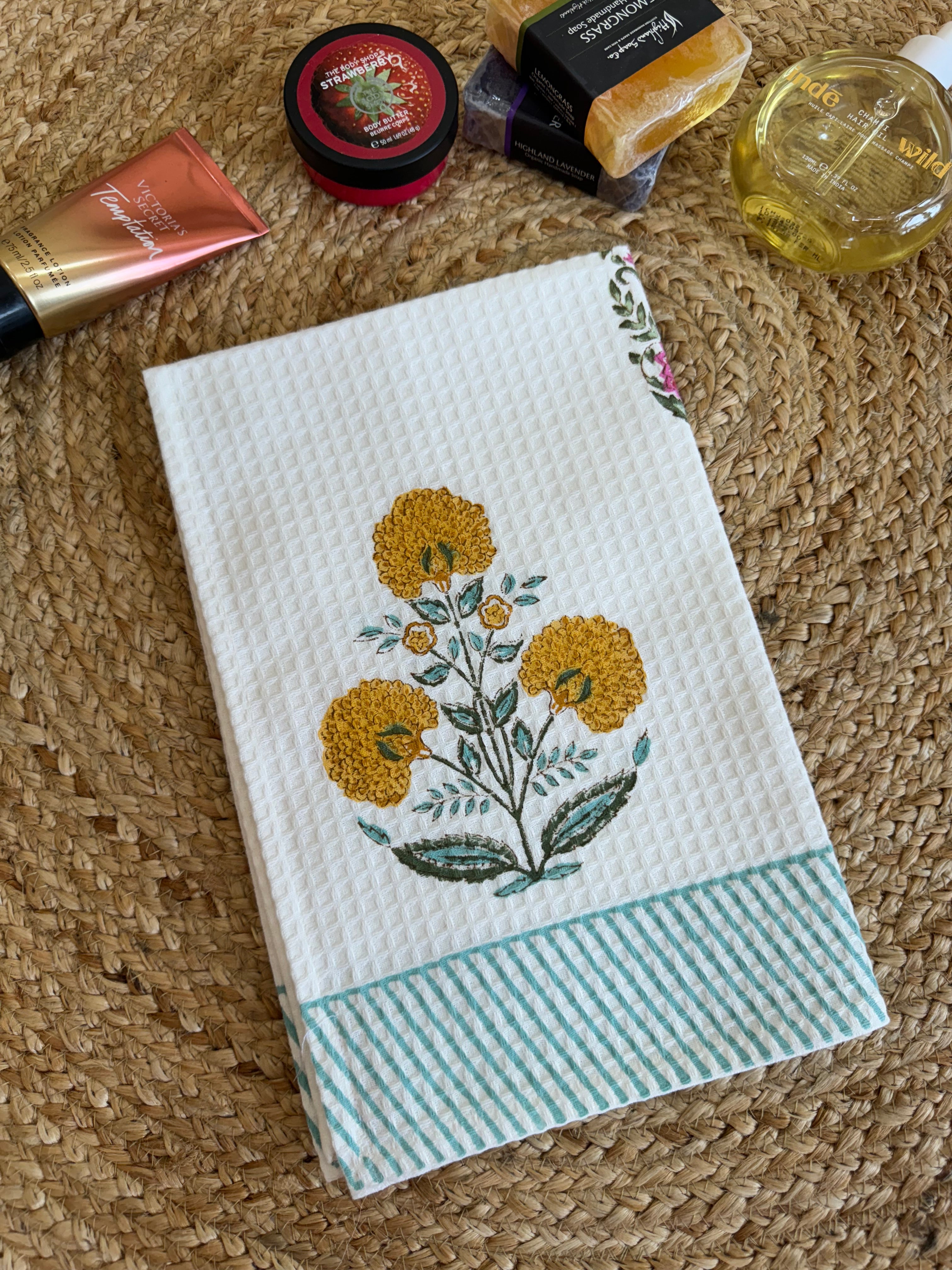 MARIGOLD HANDBLOCK PRINTED BODY / HAND TOWEL / NAPKIN