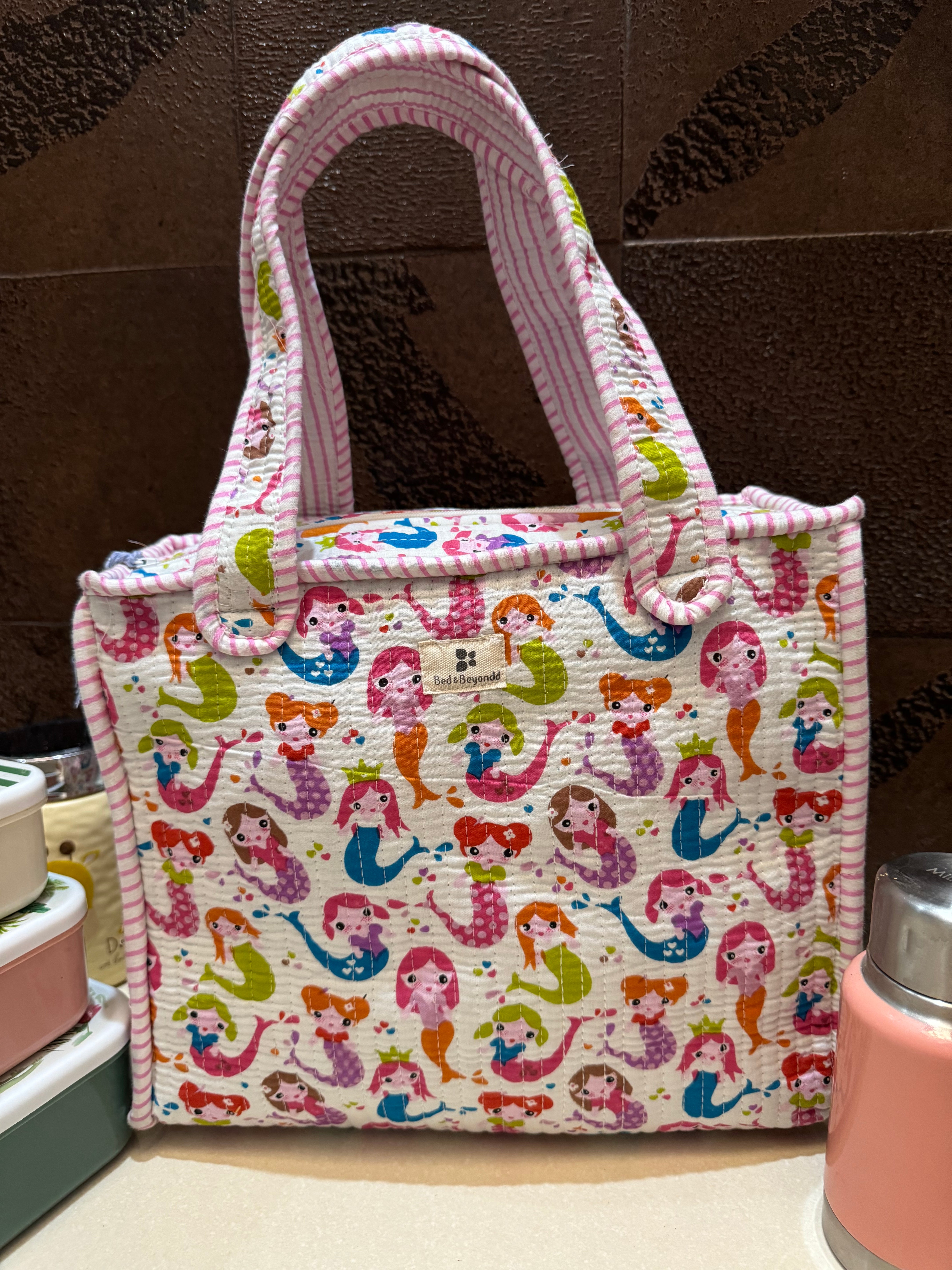 KIDS PRINT MINI TOTE BAG WITH ZIP