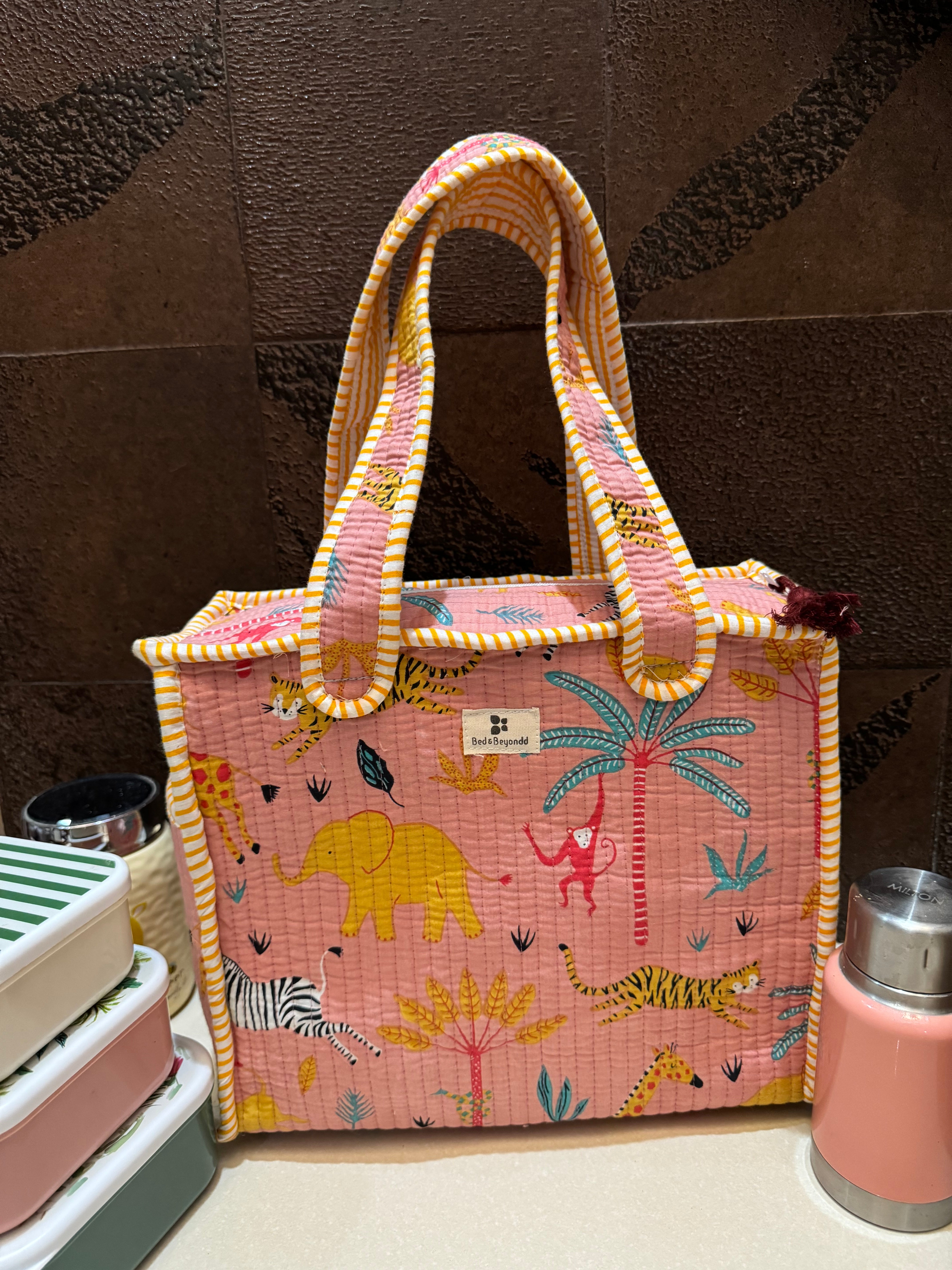 KIDS PRINT MINI TOTE BAG WITH ZIP