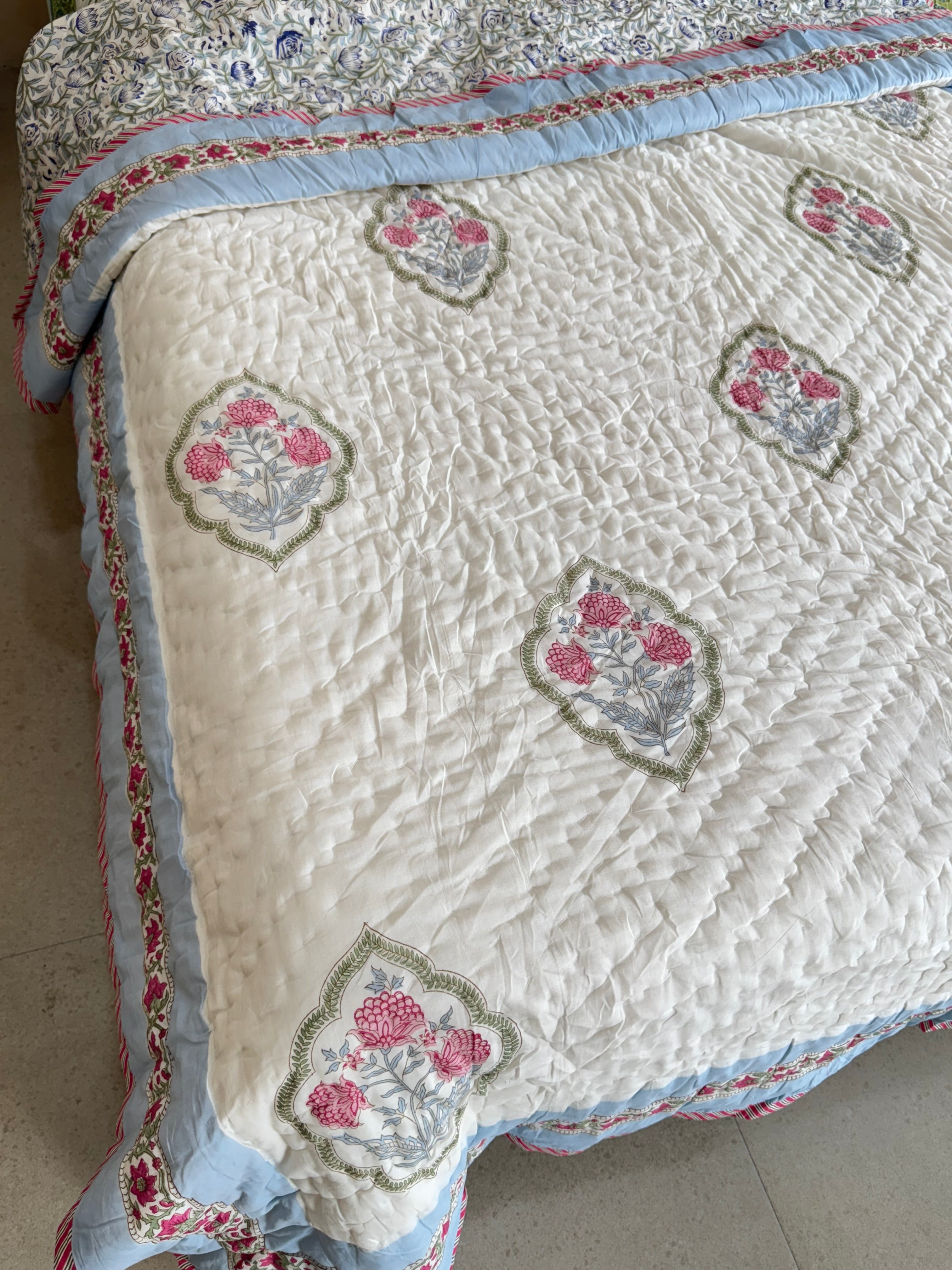 ZEHRA HANDBLOCK PRINTED SINGLE QUILT