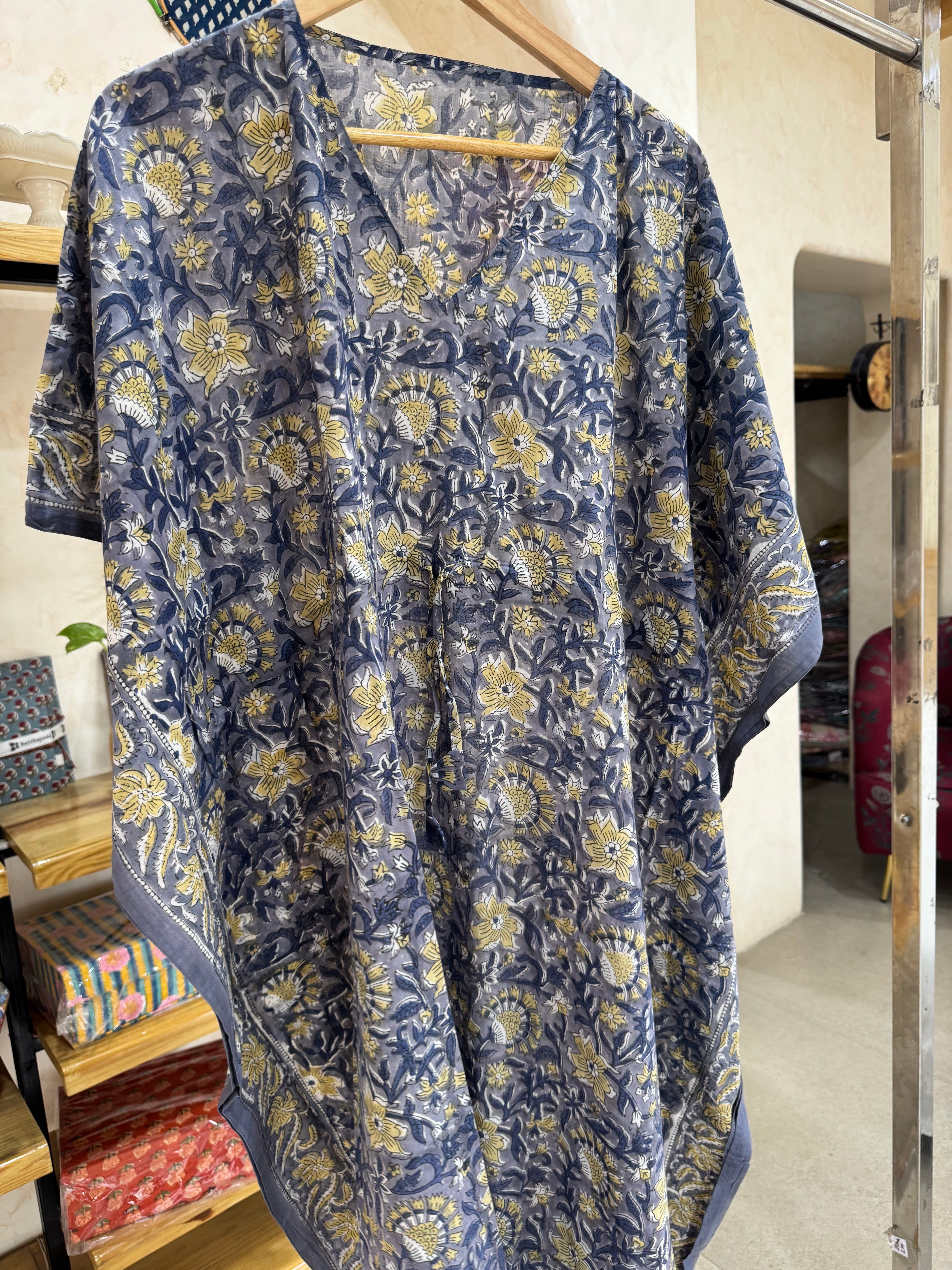 HANDBLOCK PRINTED LONG KAFTAN