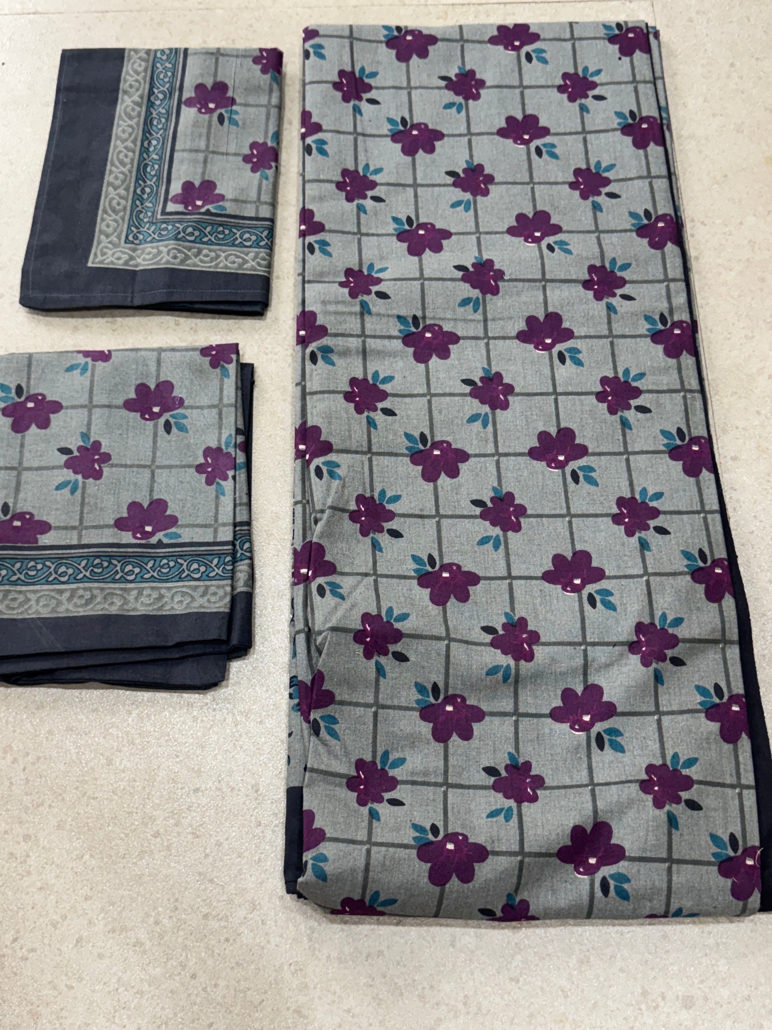 PURE COTTON BEDSHEET WITH TWO PILLOW CASES