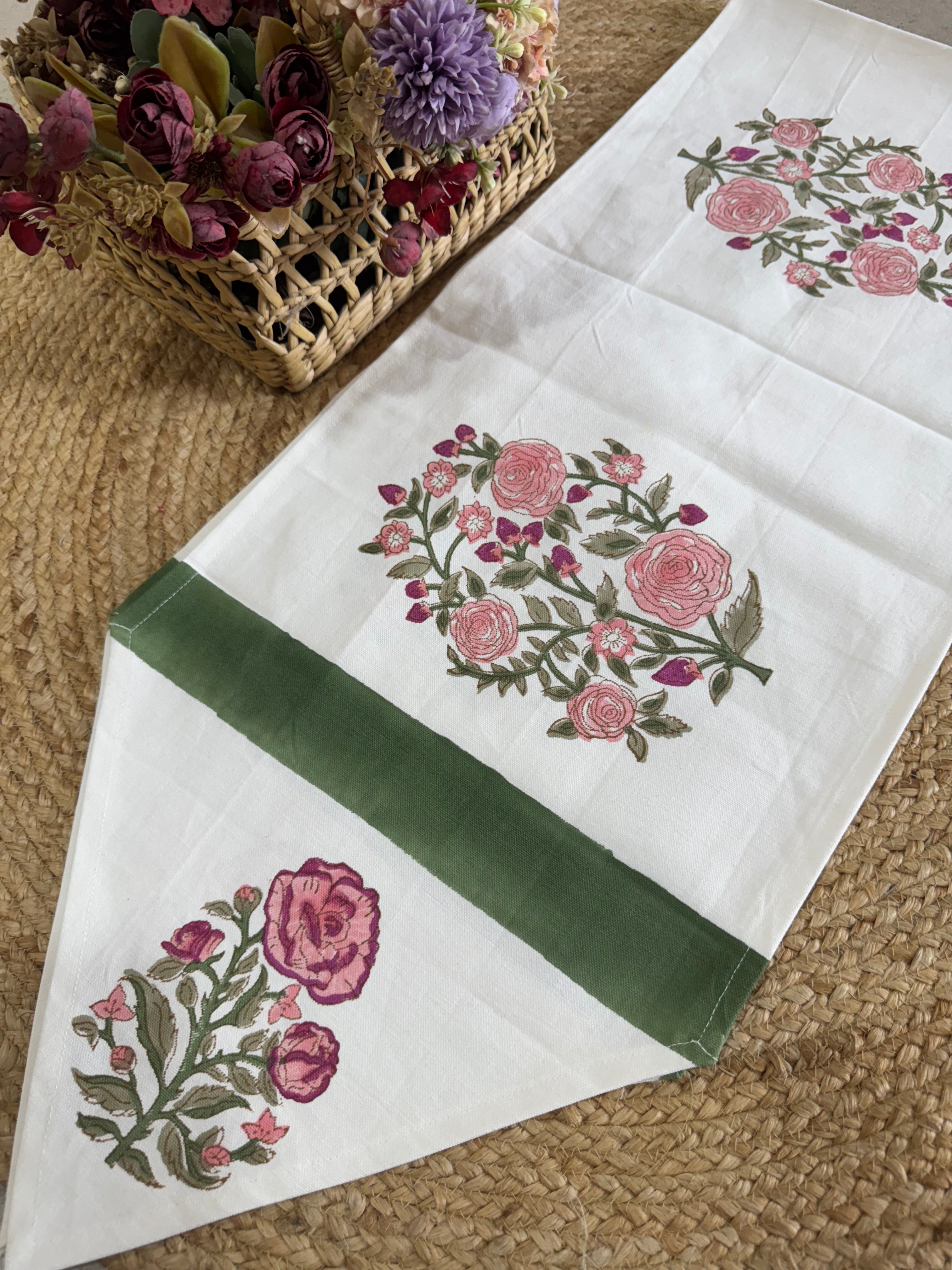 SIX SEATER HANDBLOCK PRINTED TABLE RUNNER
