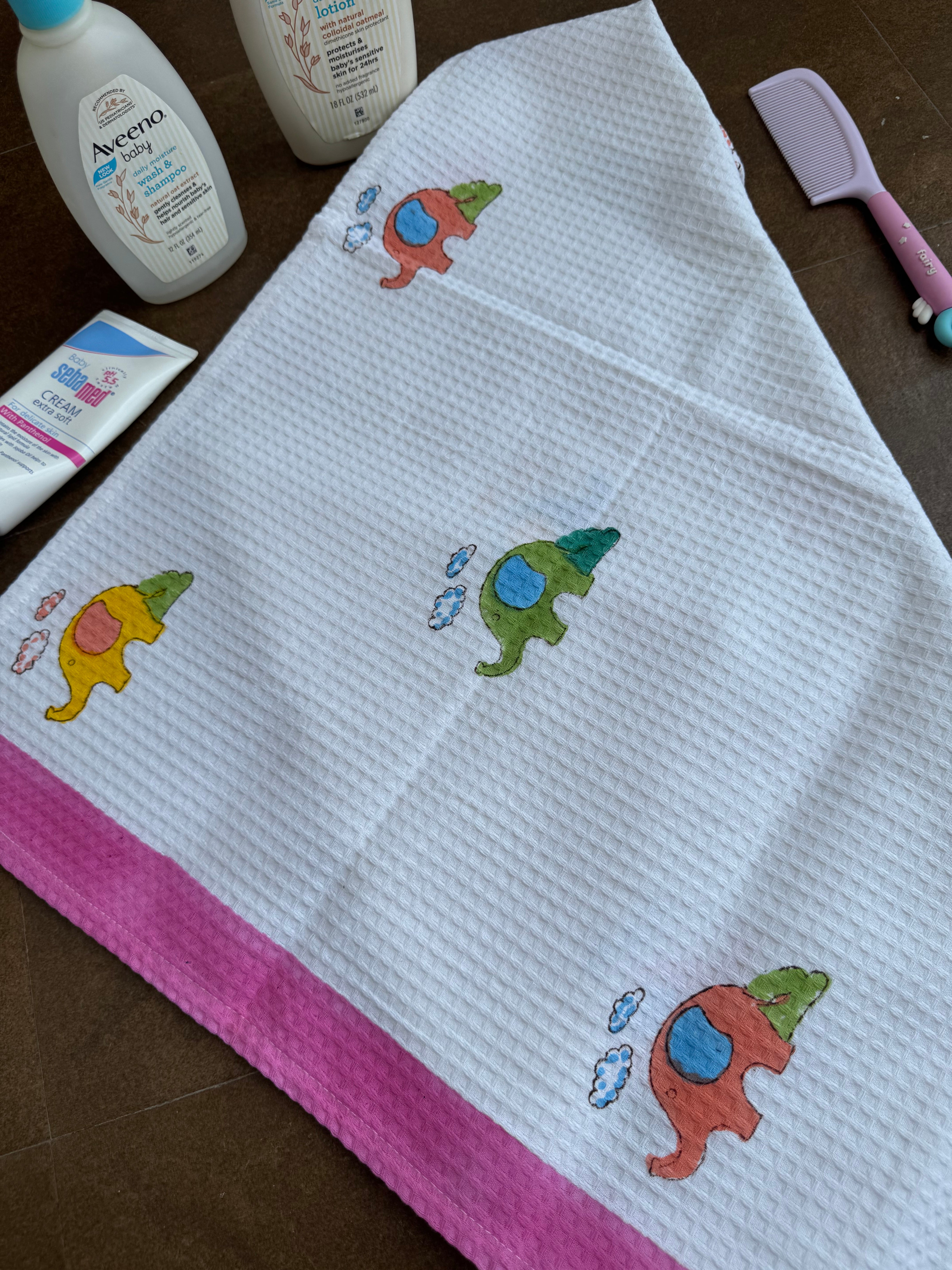 HAND BLOCK PRINTED KIDS BATH TOWEL