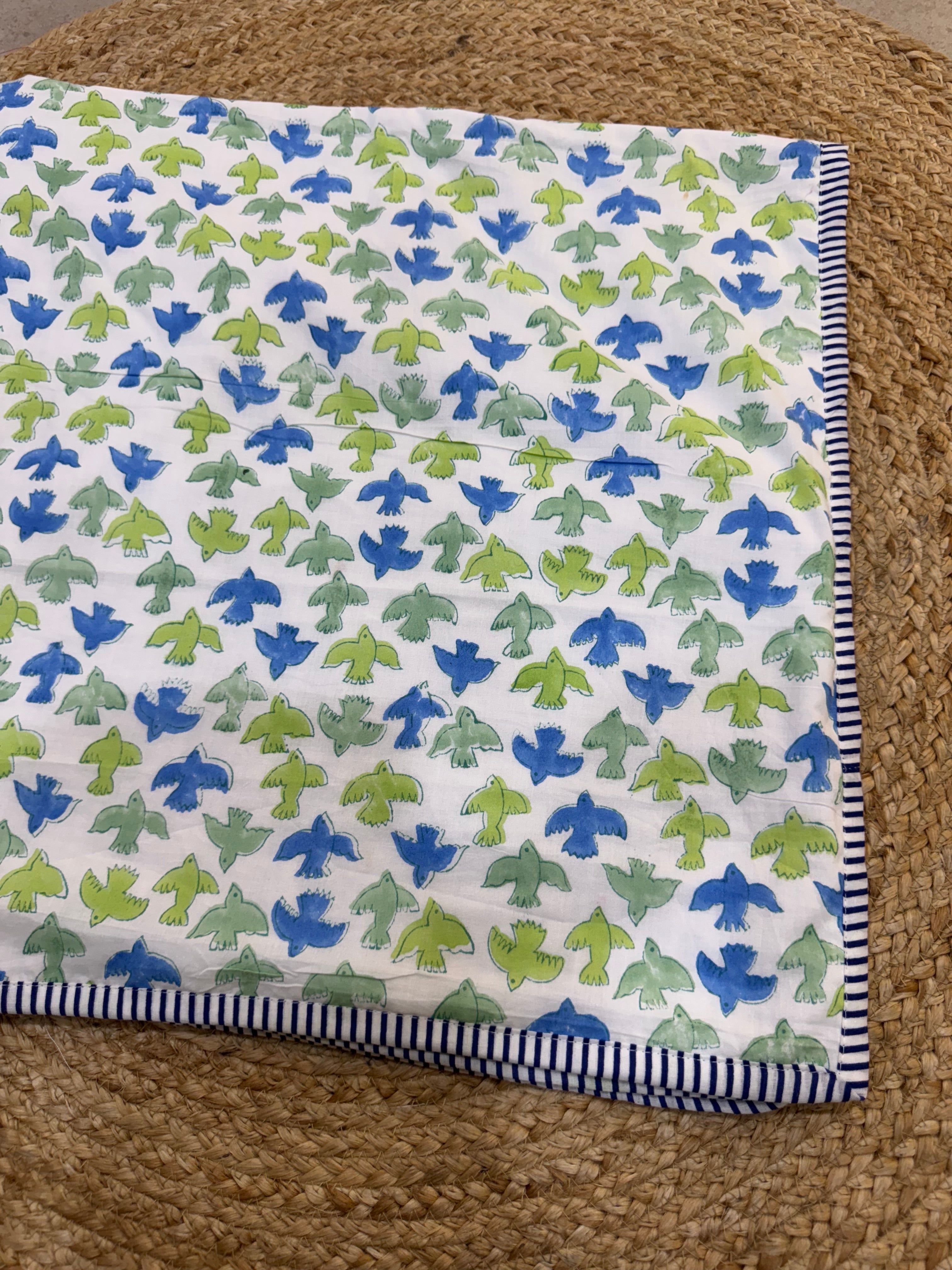 HAND BLOCK BLOCK PRINTED REVERSIBLE MULMUL BABY DOHAR