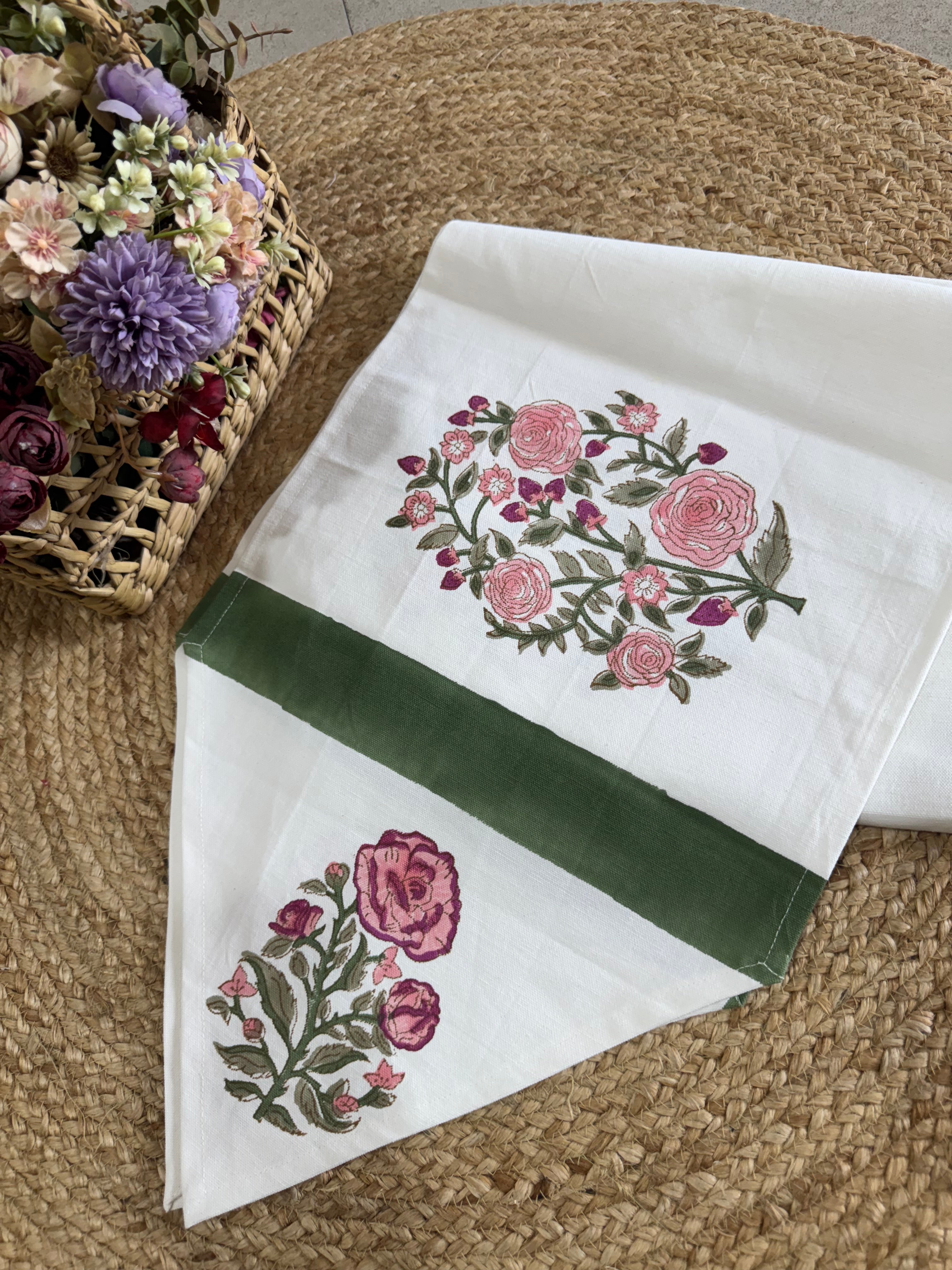 SIX SEATER HANDBLOCK PRINTED TABLE RUNNER