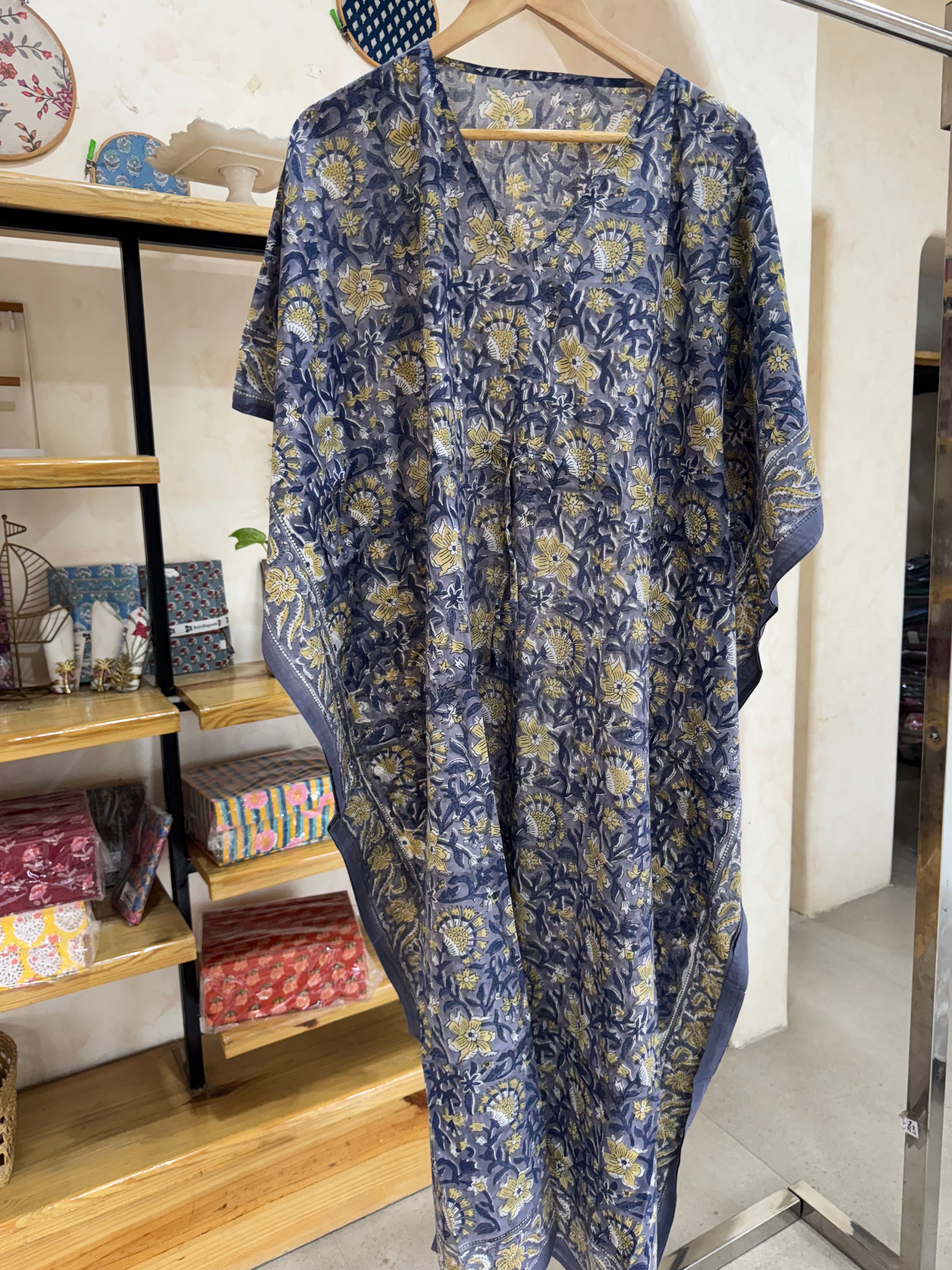 HANDBLOCK PRINTED LONG KAFTAN