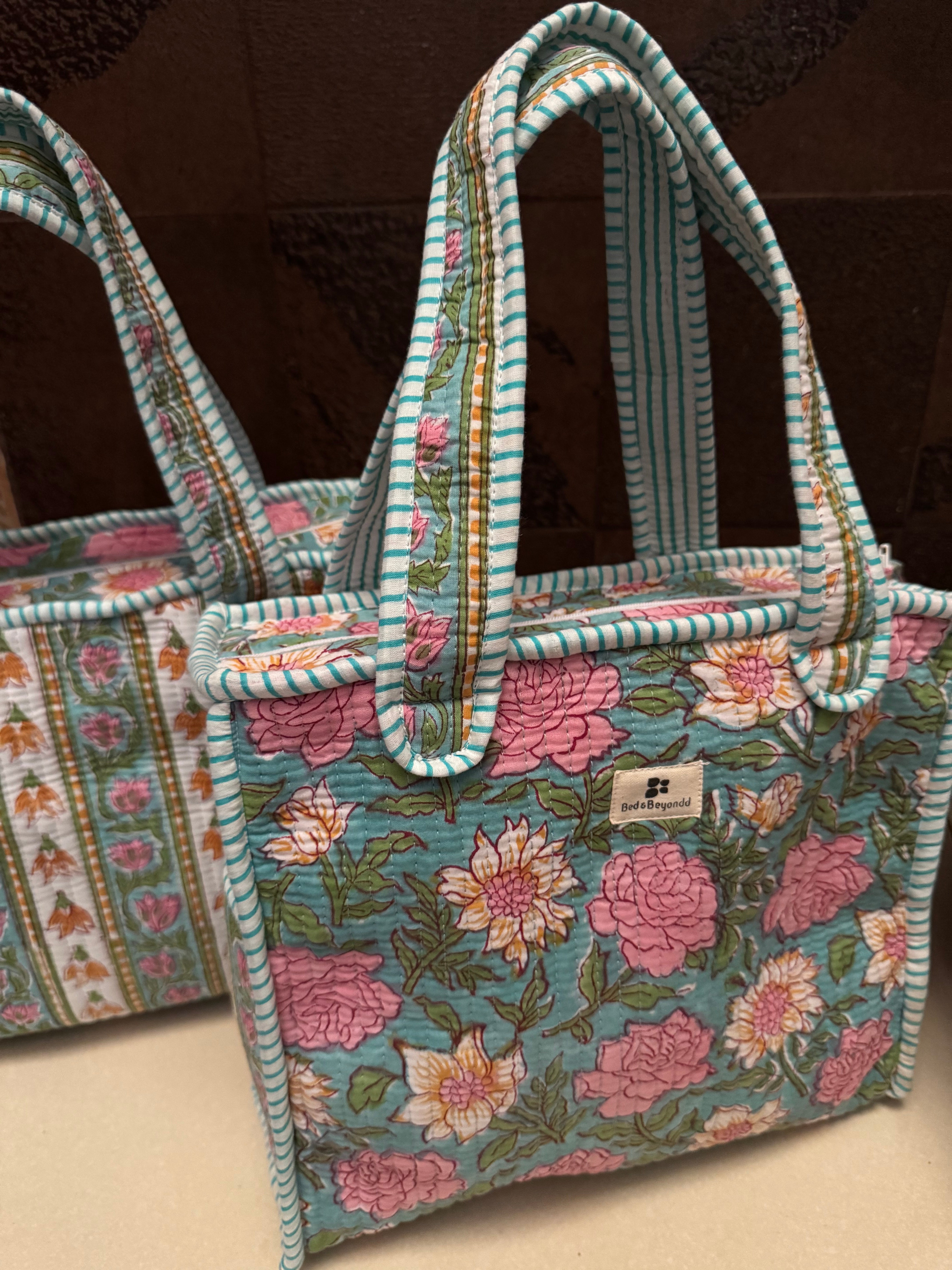 MINI TOTE BAG WITH ZIP (TWO SIDED PRINT)