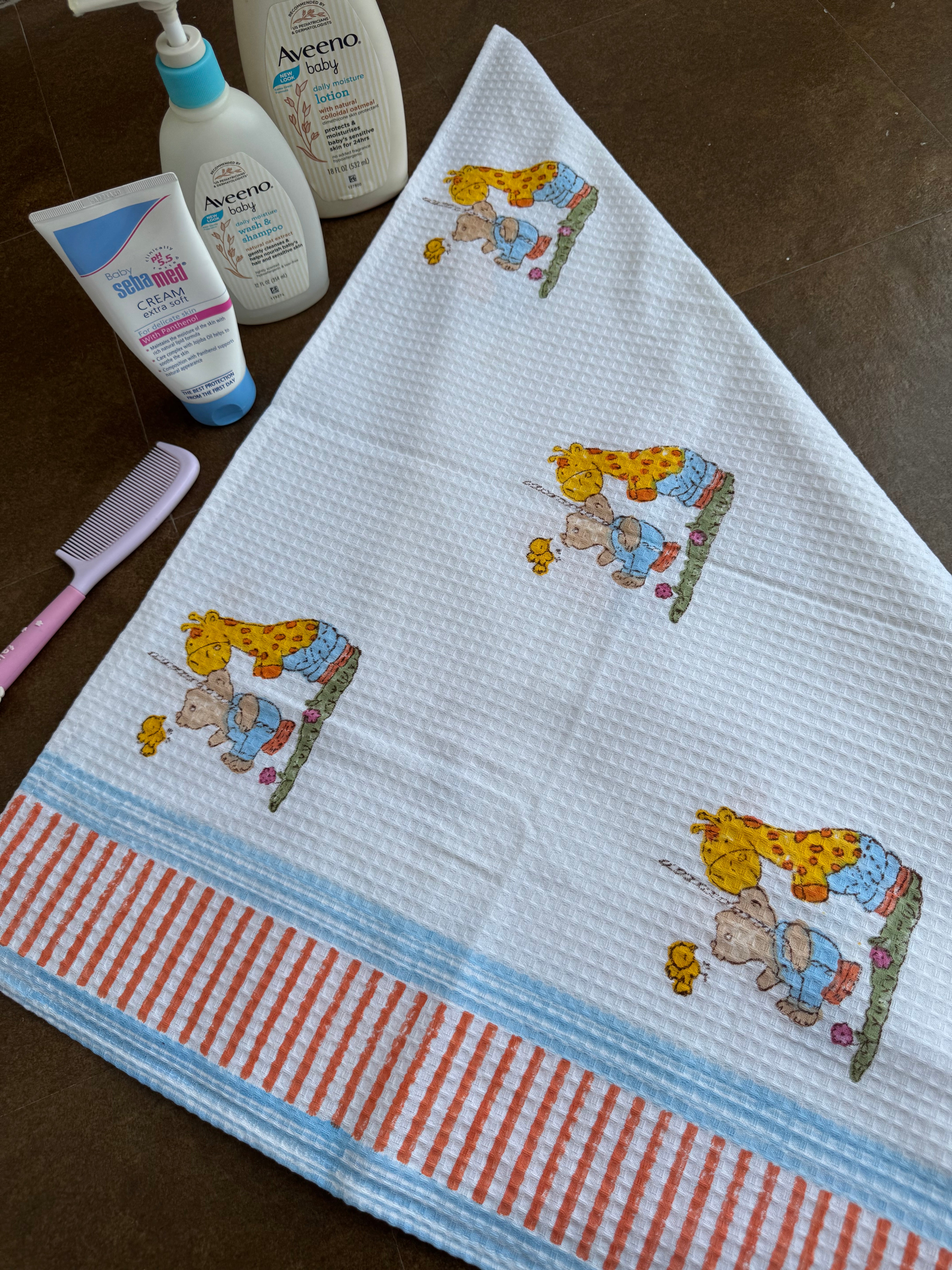 HAND BLOCK PRINTED KIDS BATH TOWEL