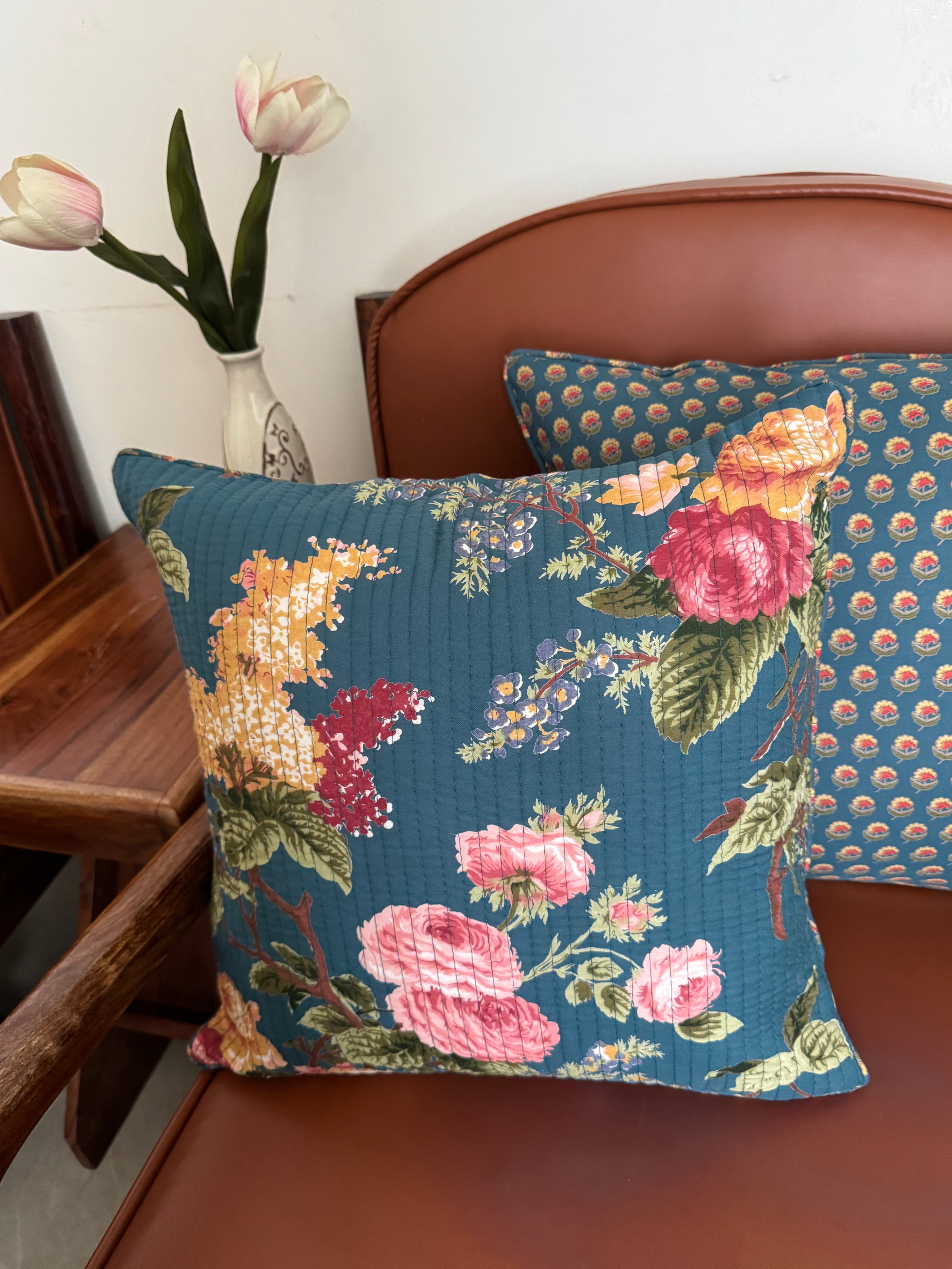 KANAK - SINGLE PIECE QUILTED 16 BY 16 INCHES CUSHION COVERS